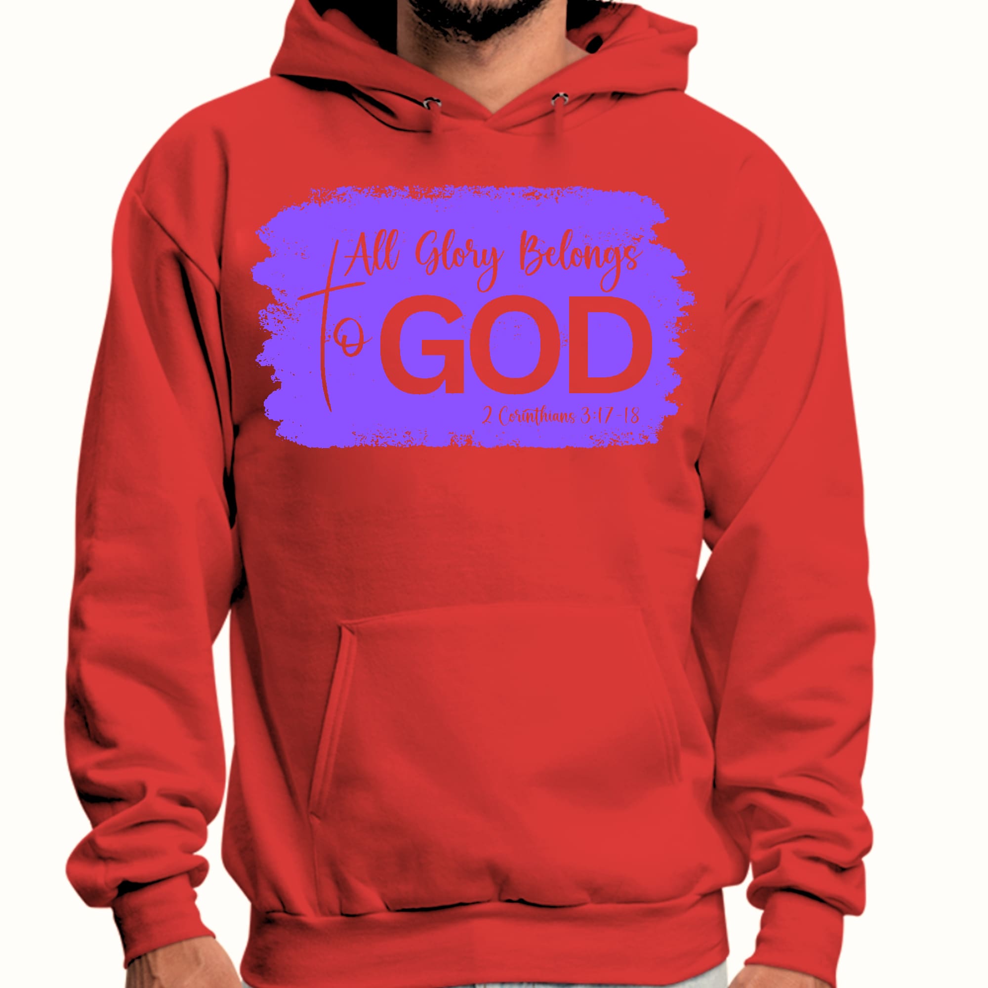 Mens Graphic Hoodie All Glory Belongs to God - Lavender