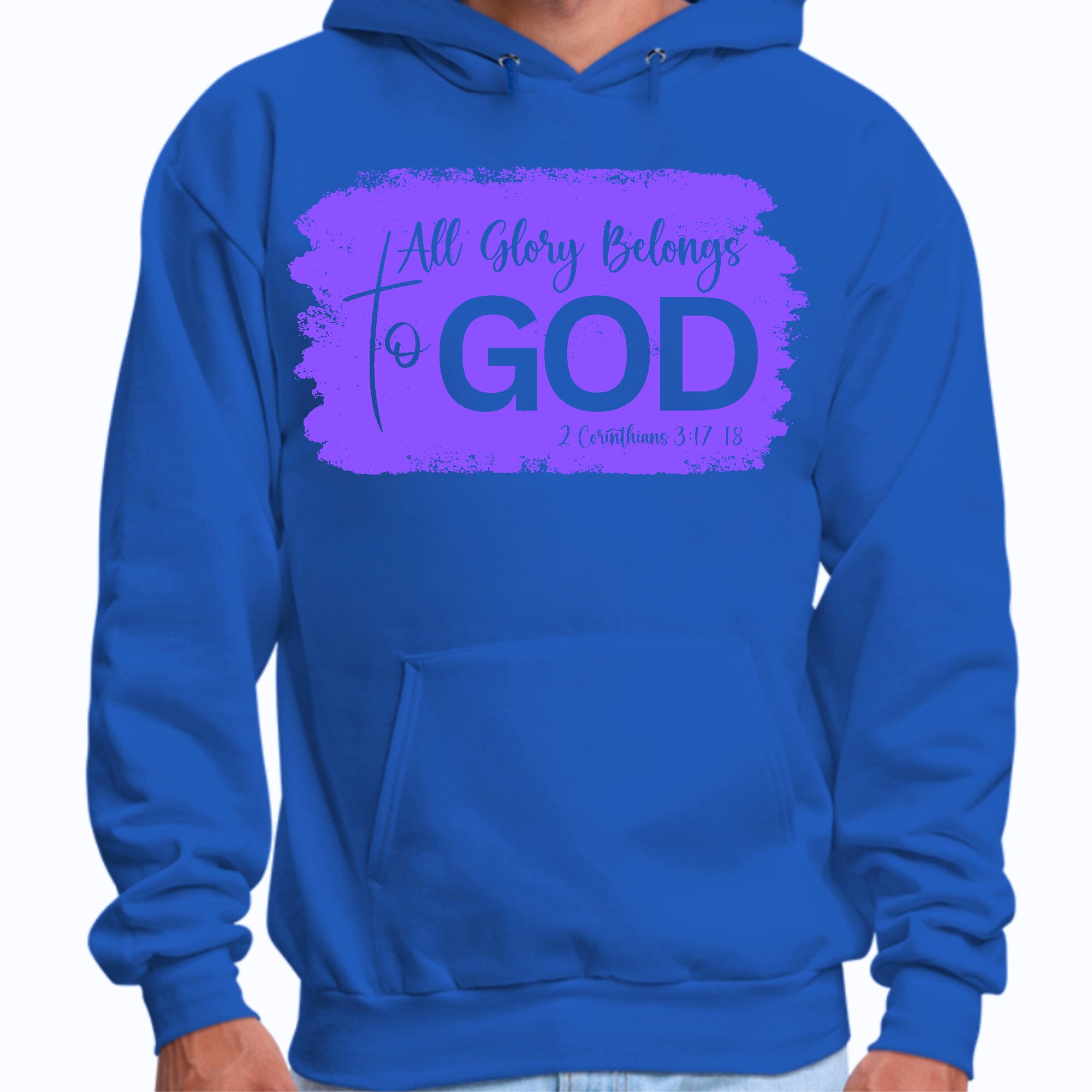 Mens Graphic Hoodie All Glory Belongs to God - Lavender