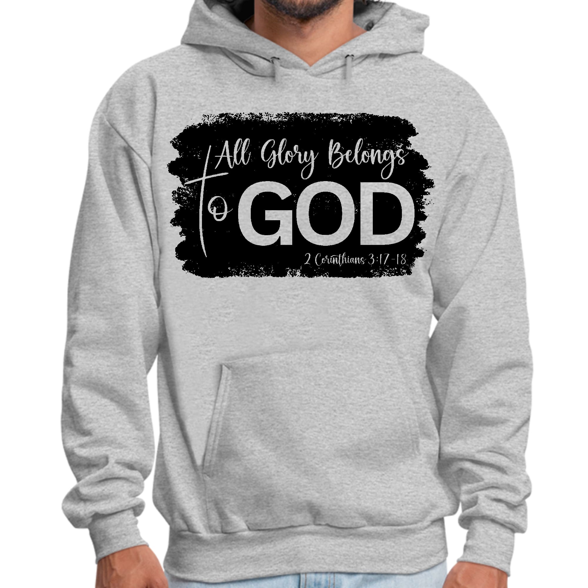 Mens Graphic Hoodie All Glory Belongs to God Print