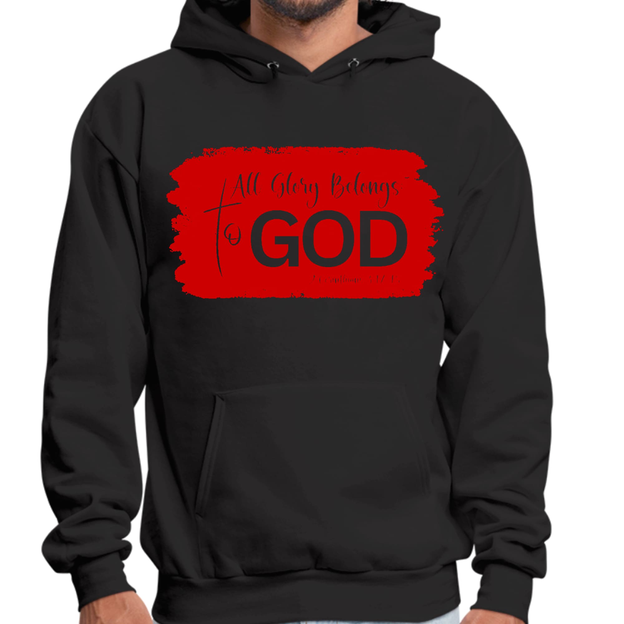 Mens Graphic Hoodie All Glory Belongs to God - Red