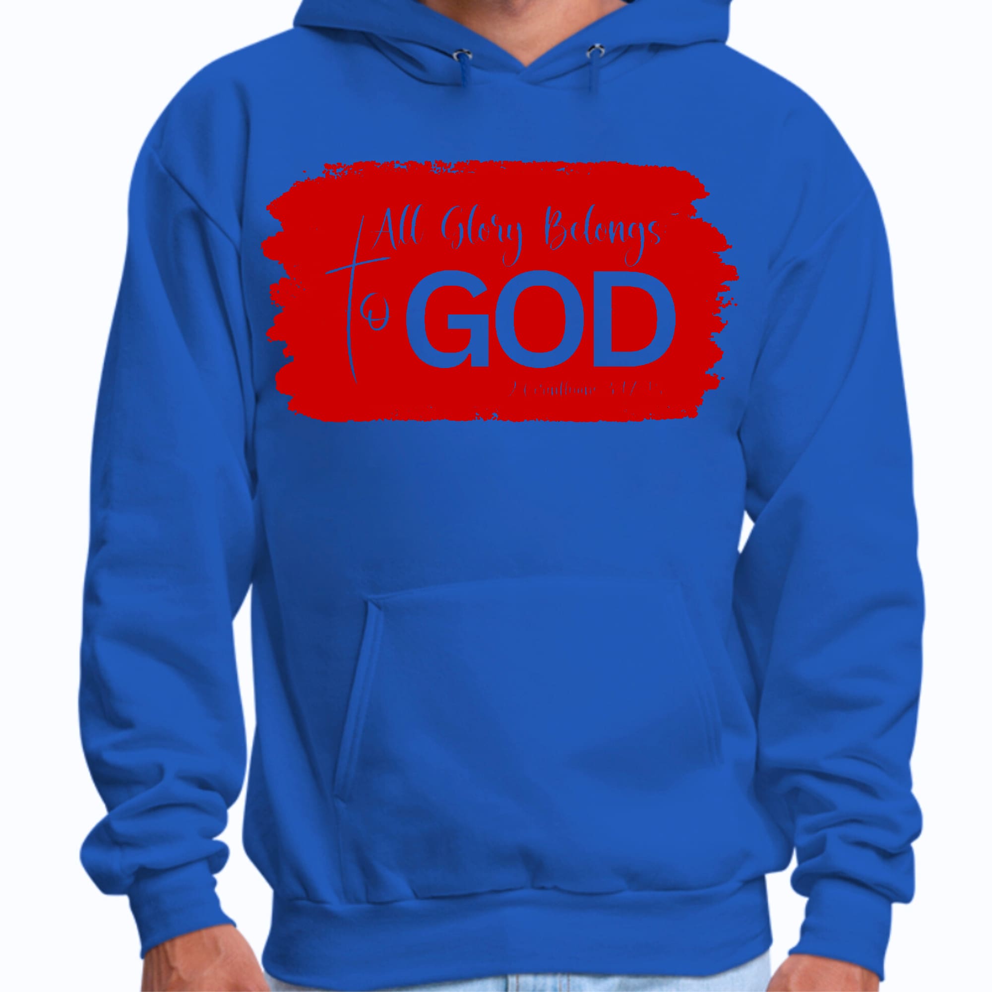 Mens Graphic Hoodie All Glory Belongs to God - Red