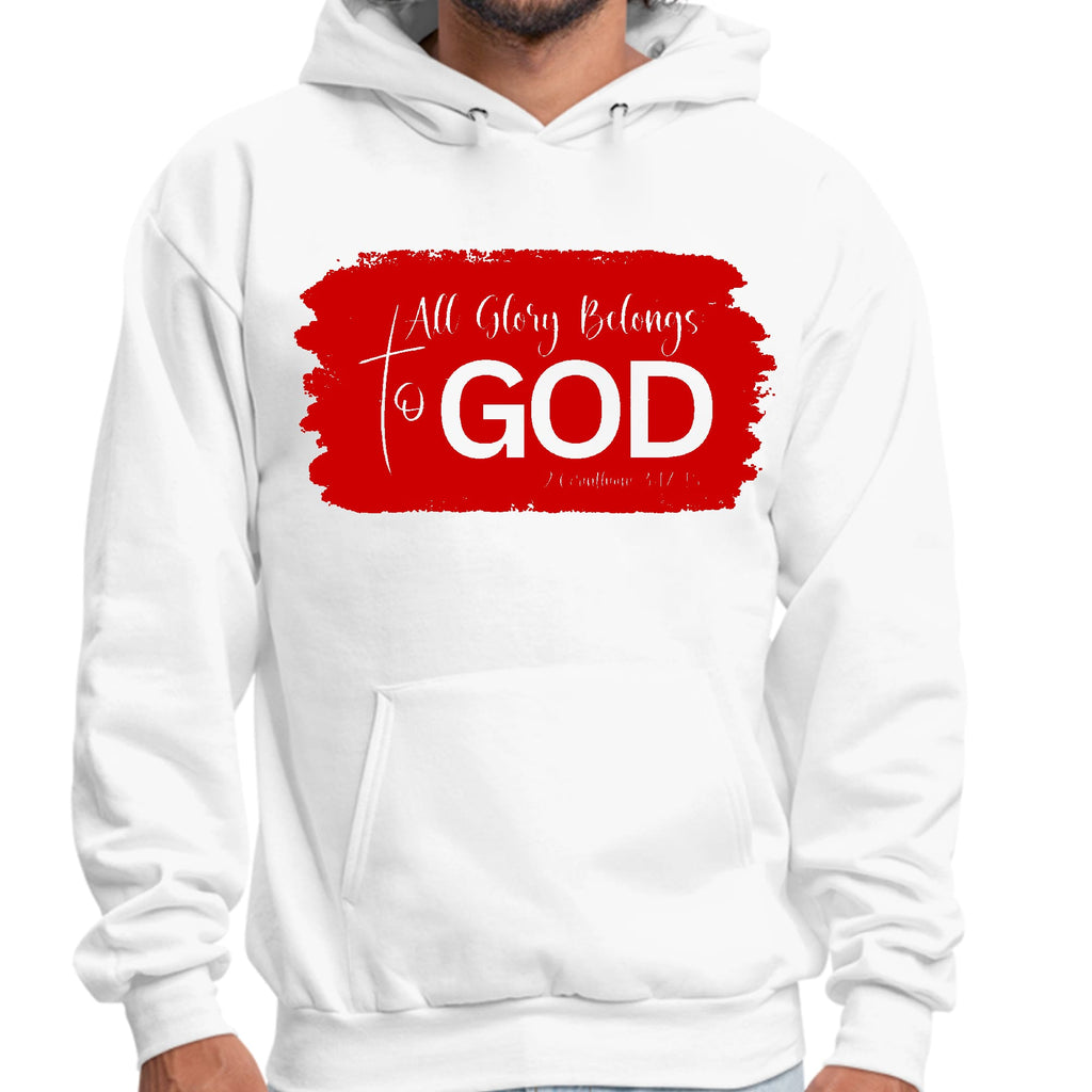 Mens Graphic Hoodie All Glory Belongs to God - Red