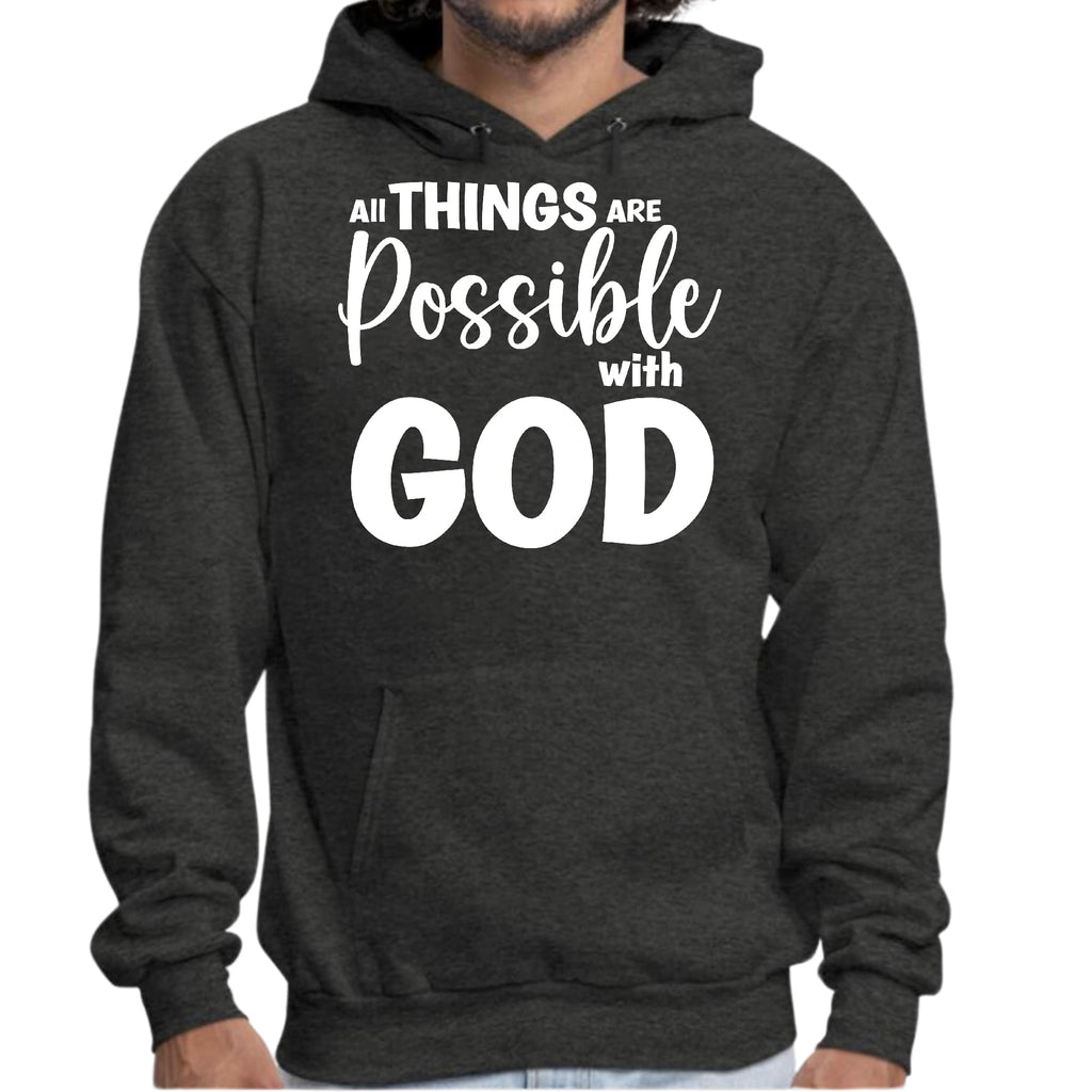 Mens Graphic Hoodie All Things are Possible with God