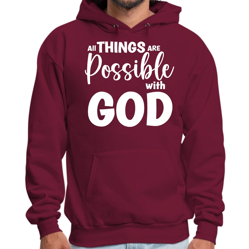 Mens Graphic Hoodie All Things are Possible with God