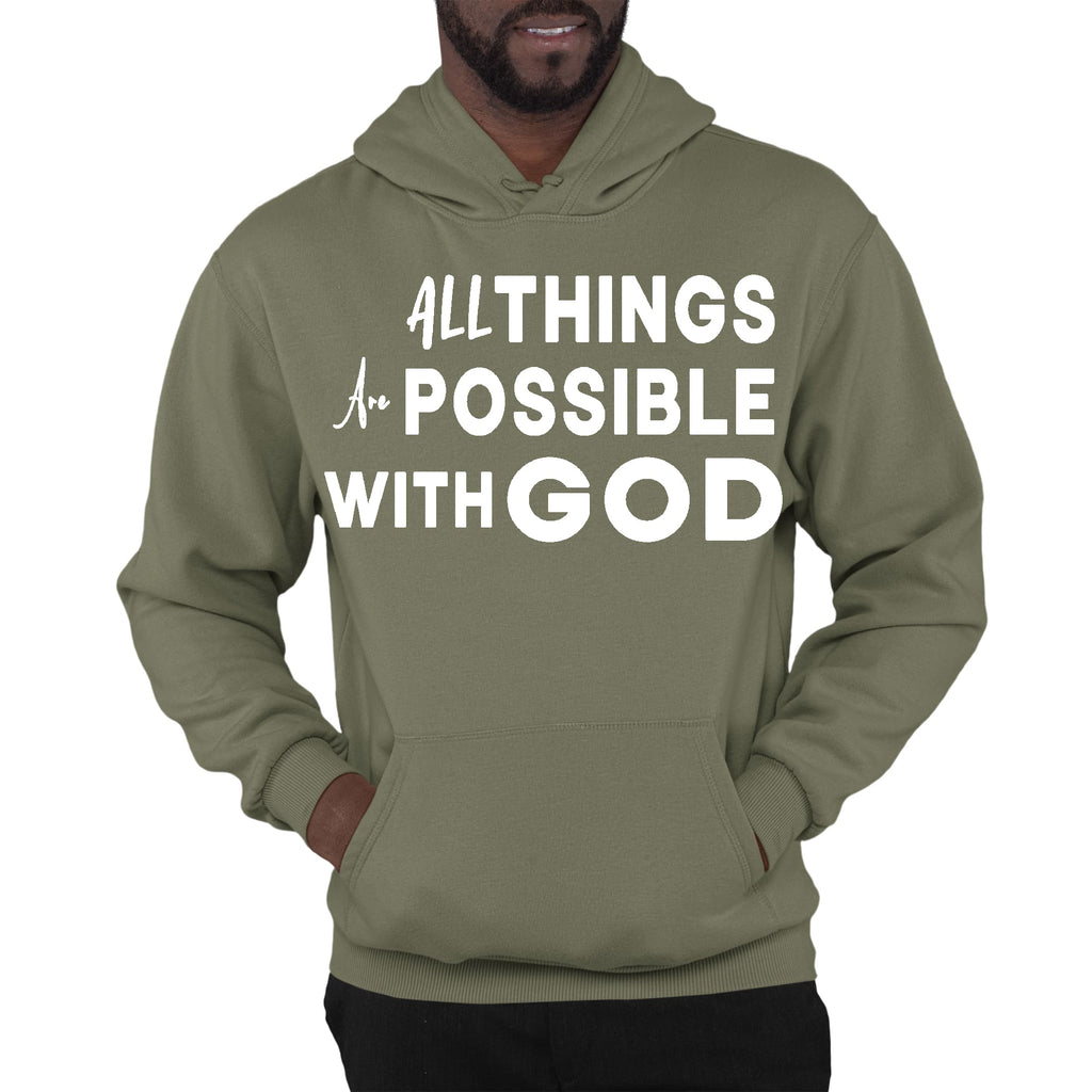 Mens Graphic Hoodie All Things are Possible with God