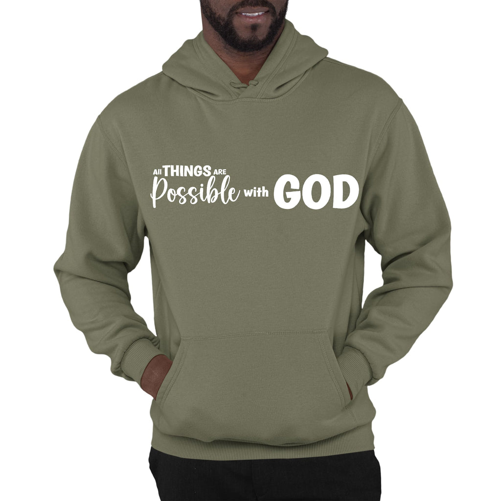 Mens Graphic Hoodie All Things are Possible with God