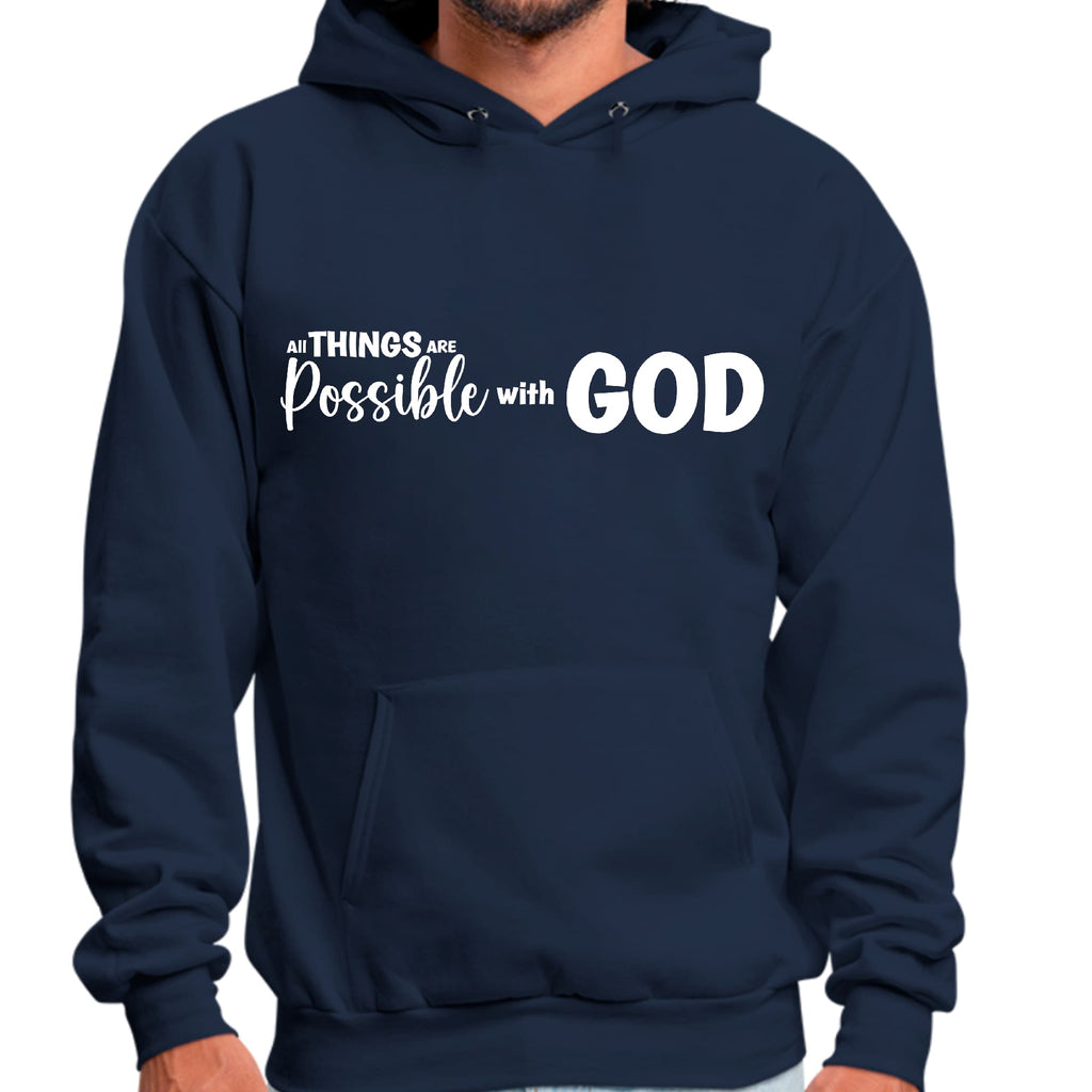 Mens Graphic Hoodie All Things are Possible with God