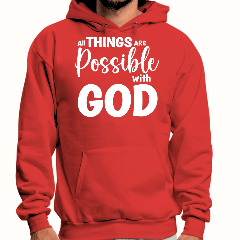 Mens Graphic Hoodie All Things are Possible with God
