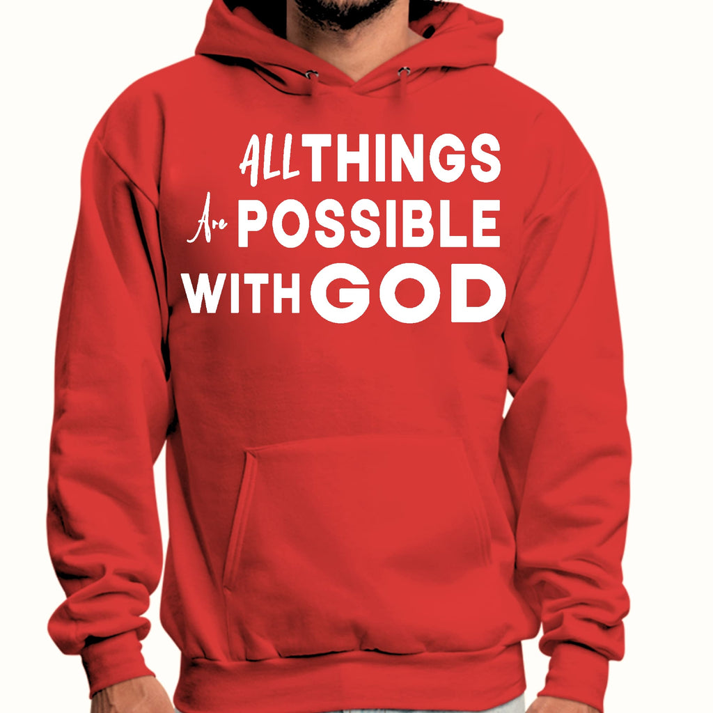 Mens Graphic Hoodie All Things are Possible with God