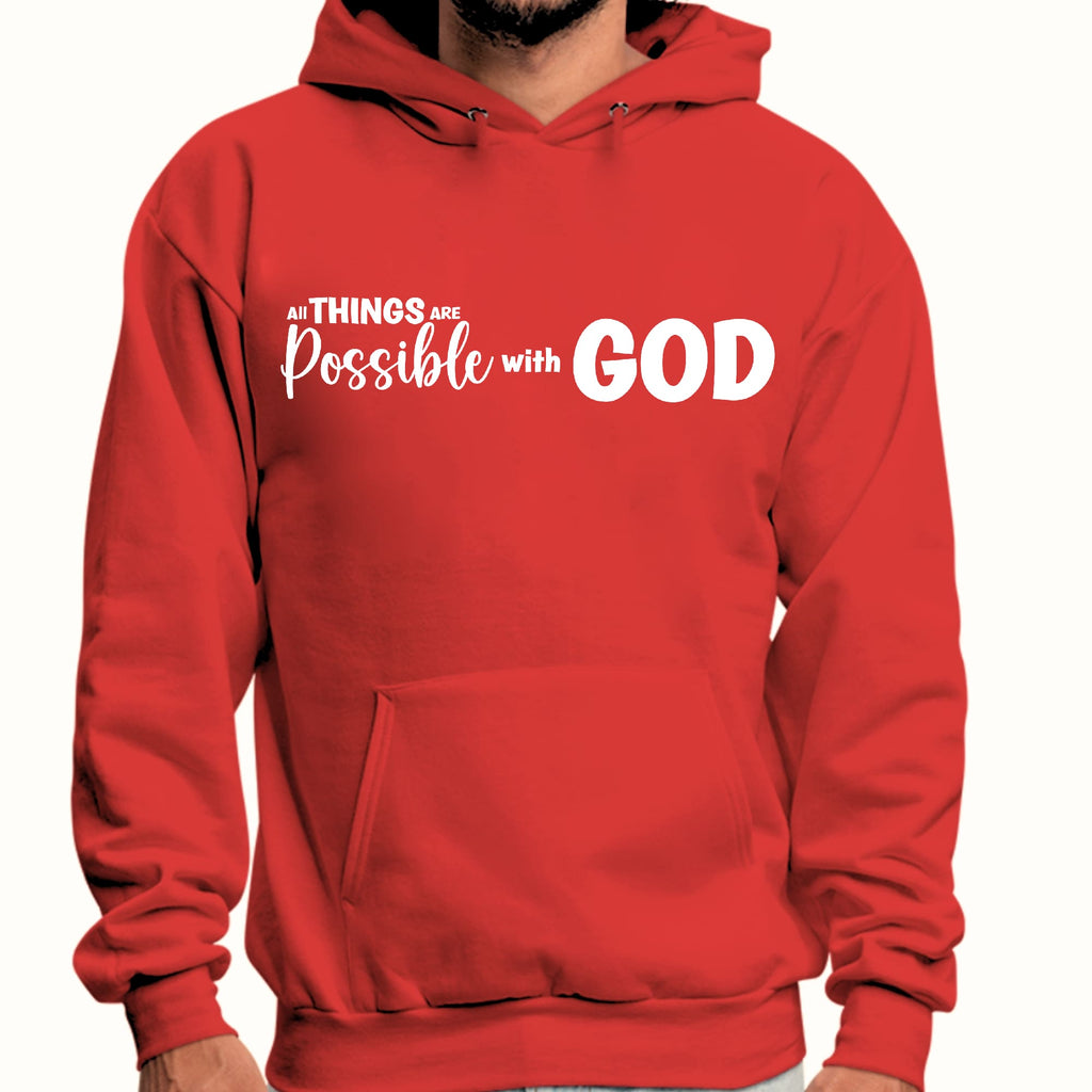 Mens Graphic Hoodie All Things are Possible with God