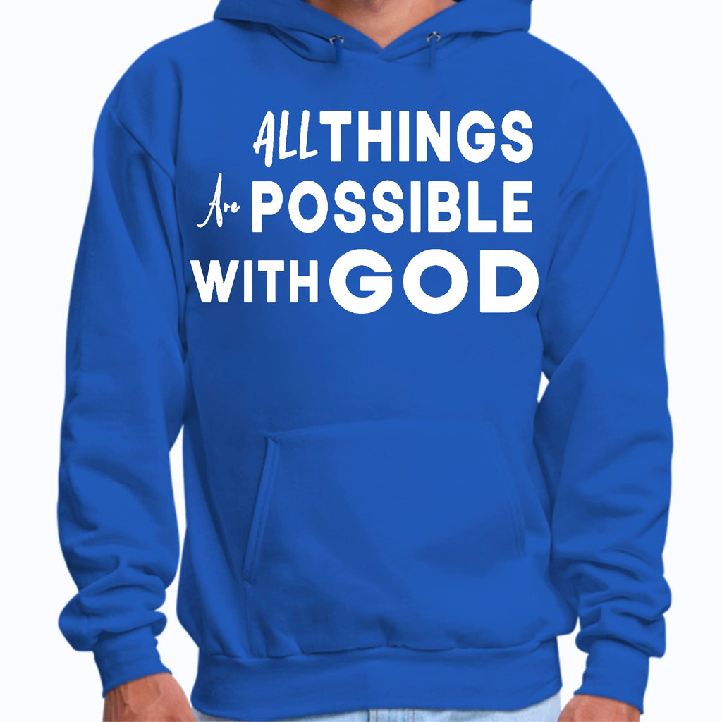 Mens Graphic Hoodie All Things are Possible with God