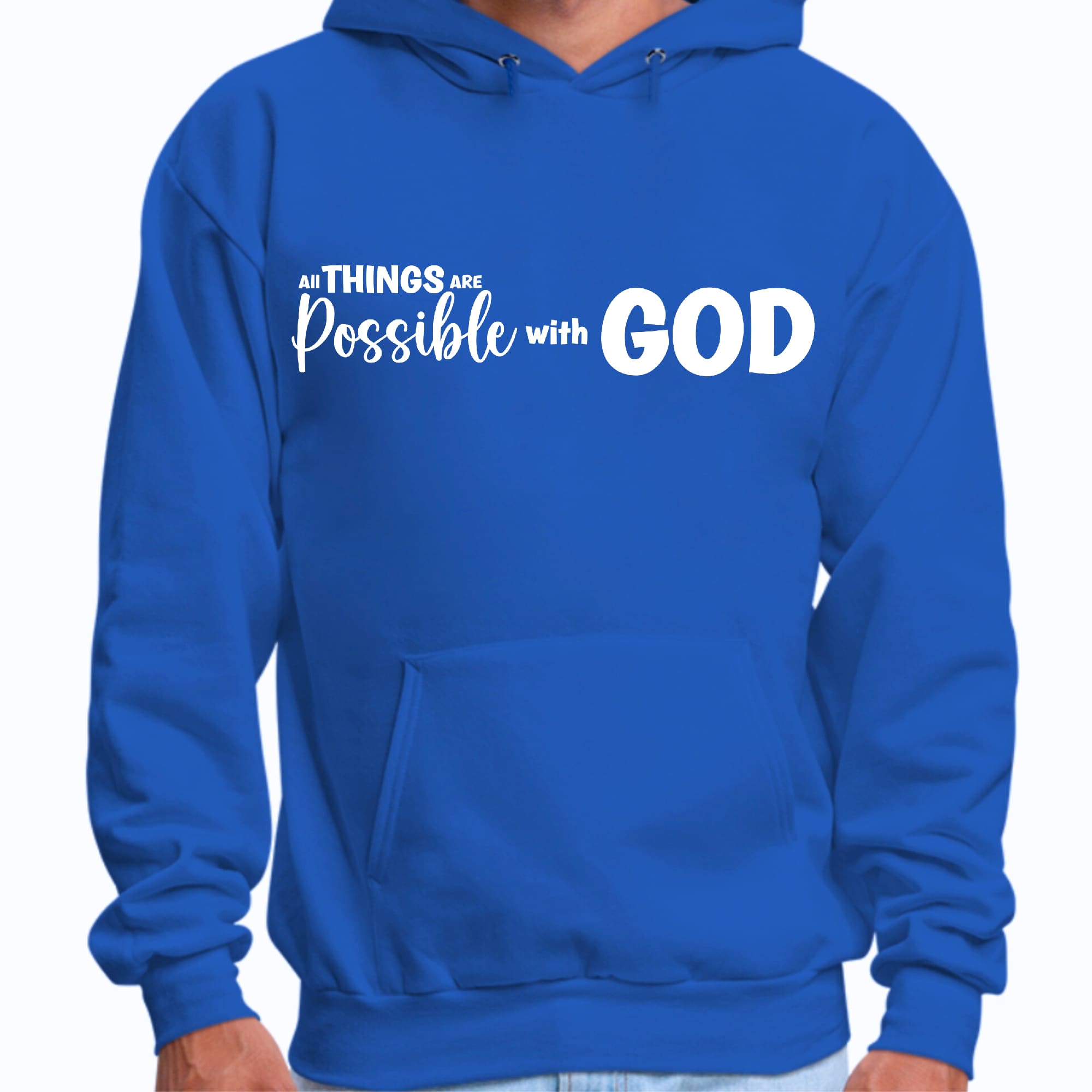 Mens Graphic Hoodie All Things are Possible with God