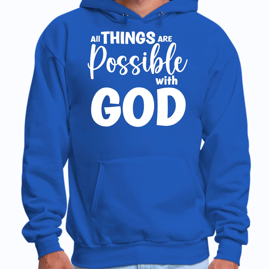 Mens Graphic Hoodie All Things are Possible with God