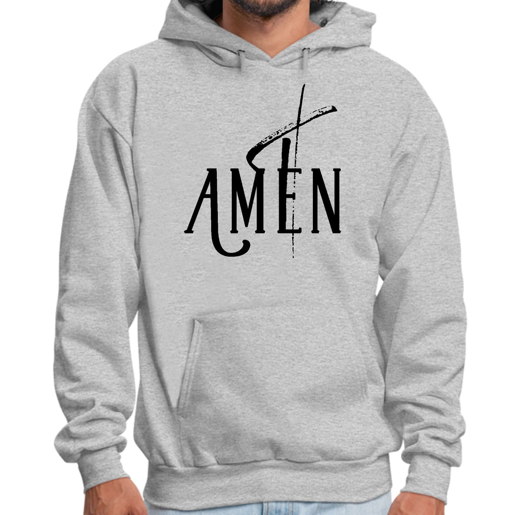 Mens Graphic Hoodie Amen Black Print