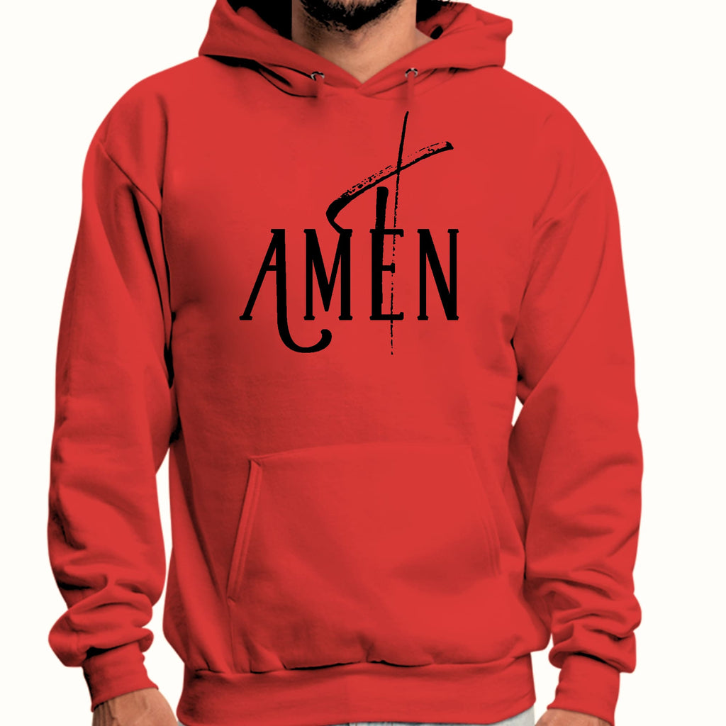 Mens Graphic Hoodie Amen Black Print