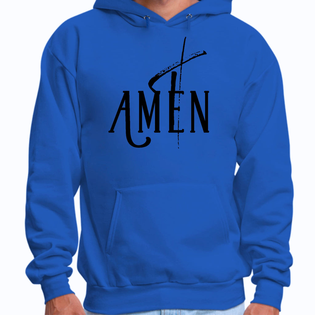 Mens Graphic Hoodie Amen Black Print