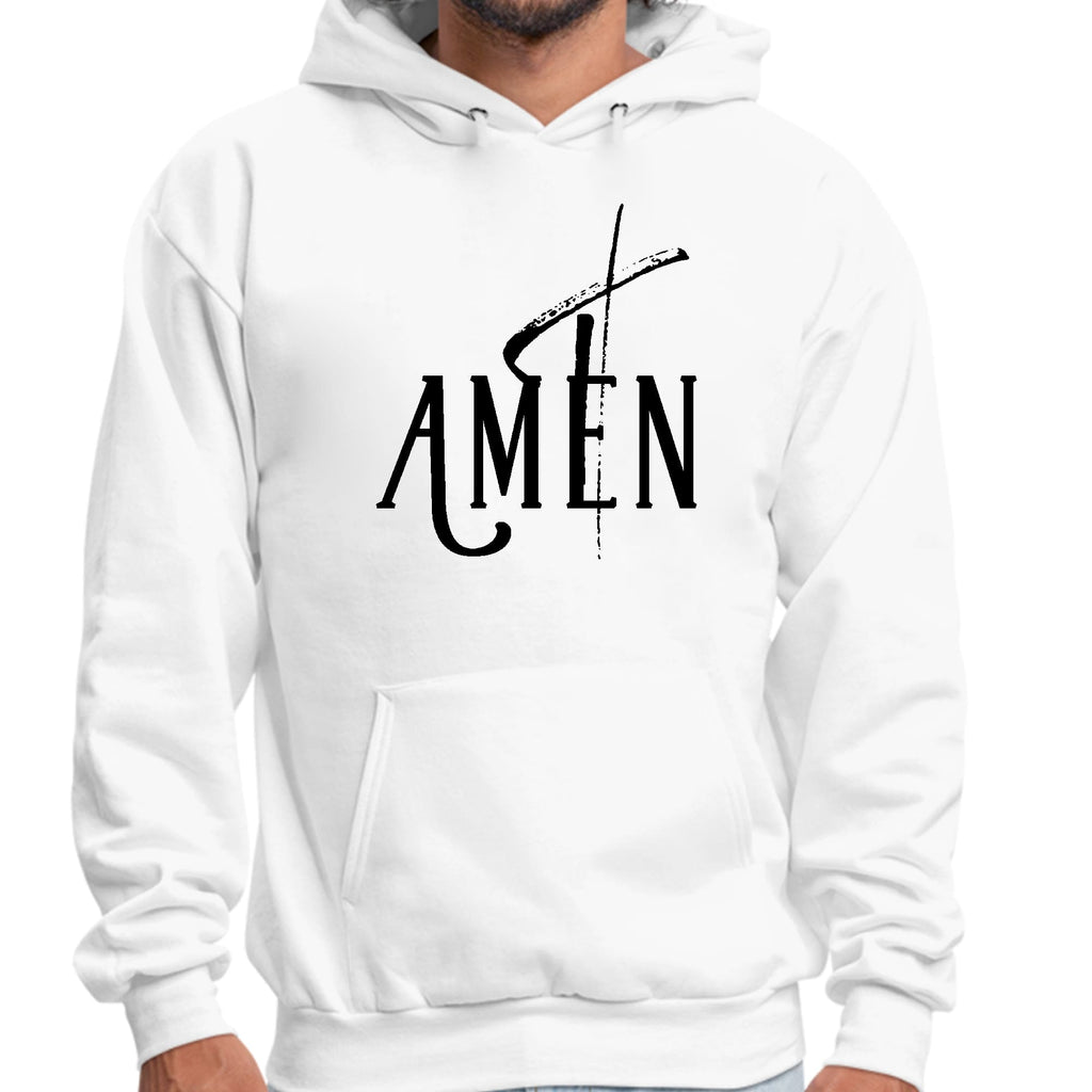 Mens Graphic Hoodie Amen Black Print