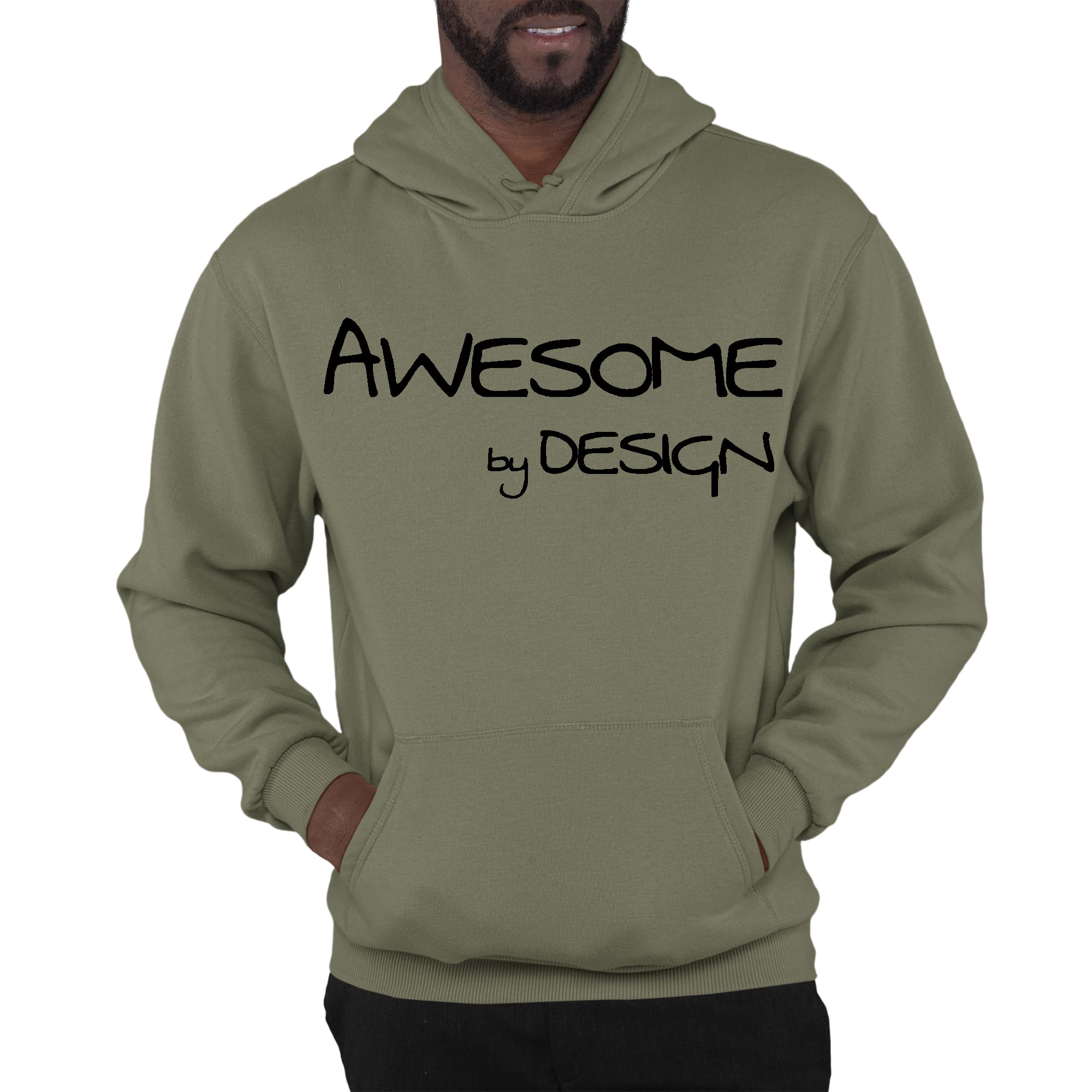 Mens Graphic Hoodie Awesome by Design Black Print