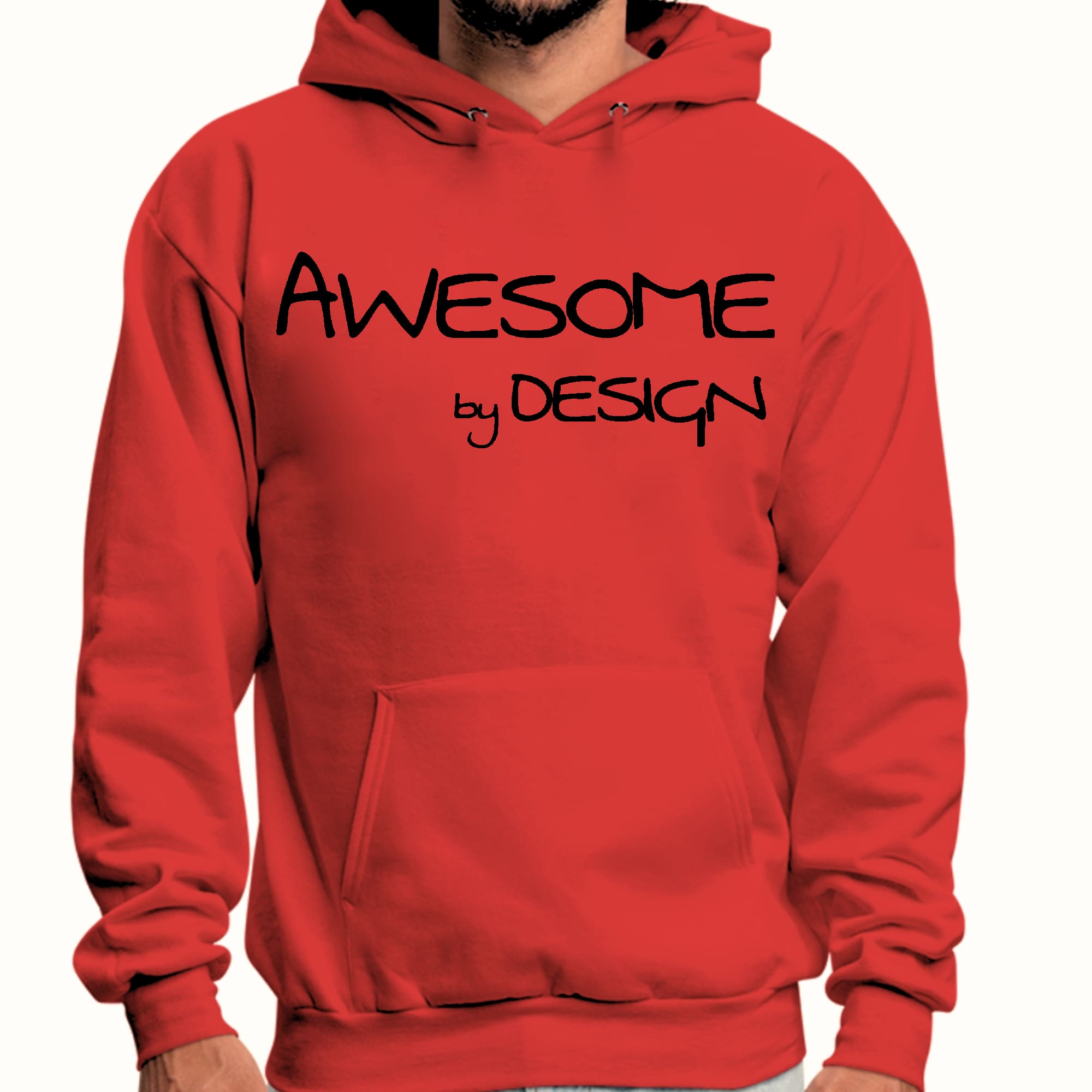 Mens Graphic Hoodie Awesome by Design Black Print