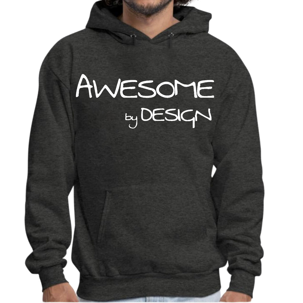 Mens Graphic Hoodie Awesome by Design White Print