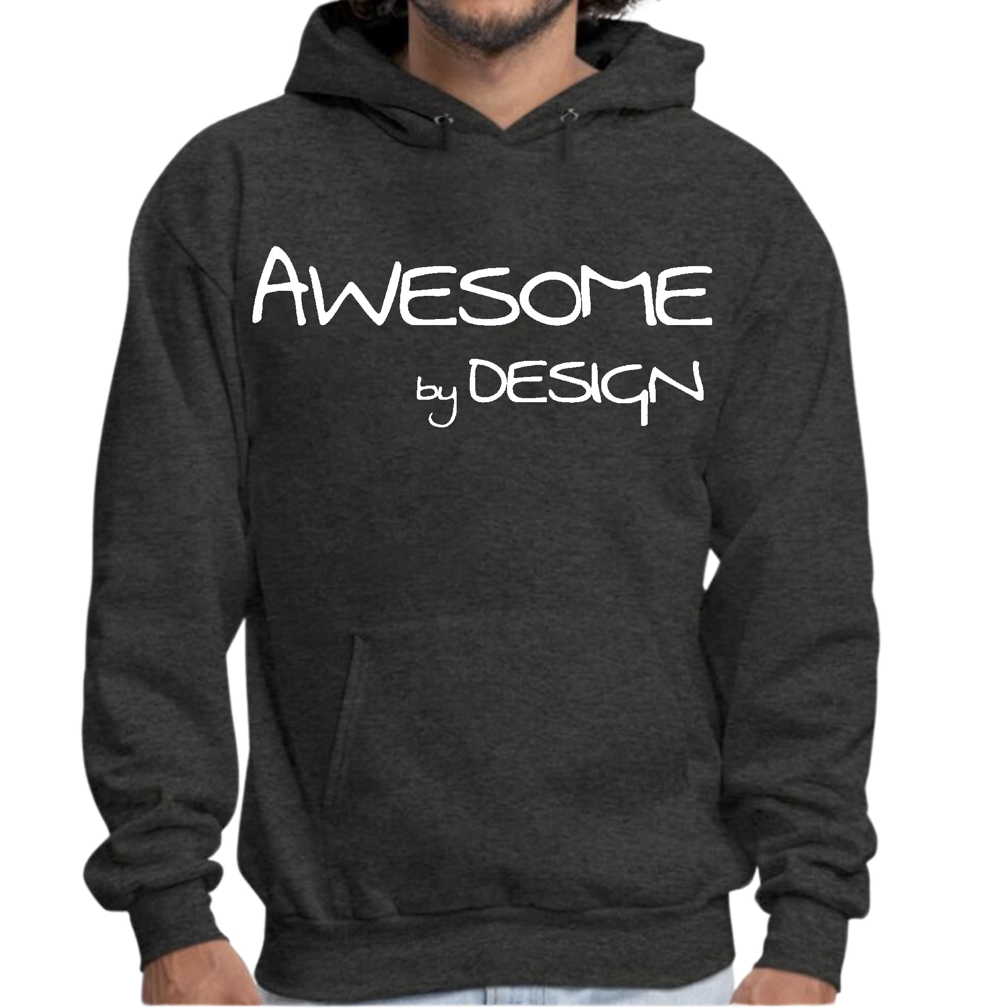 Mens Graphic Hoodie Awesome by Design White Print