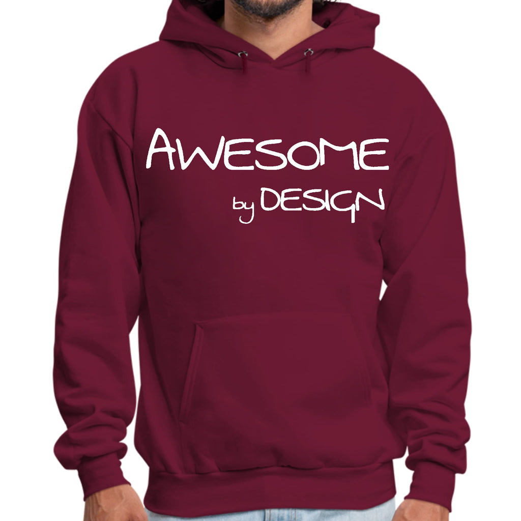 Mens Graphic Hoodie Awesome by Design White Print
