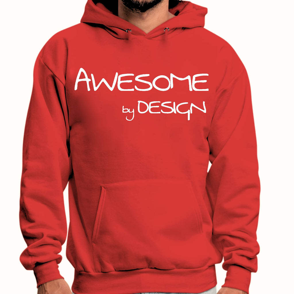 Mens Graphic Hoodie Awesome by Design White Print
