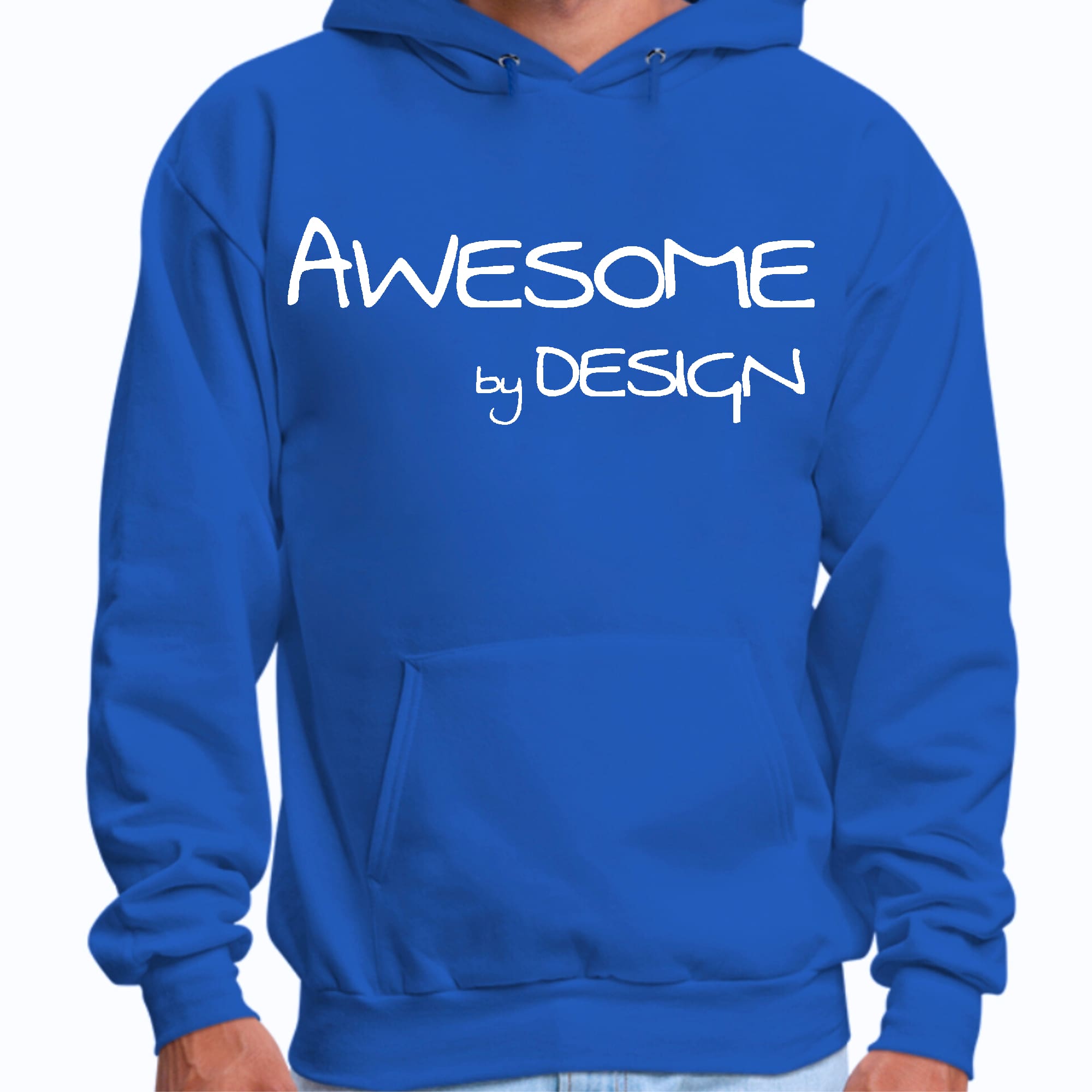 Mens Graphic Hoodie Awesome by Design White Print