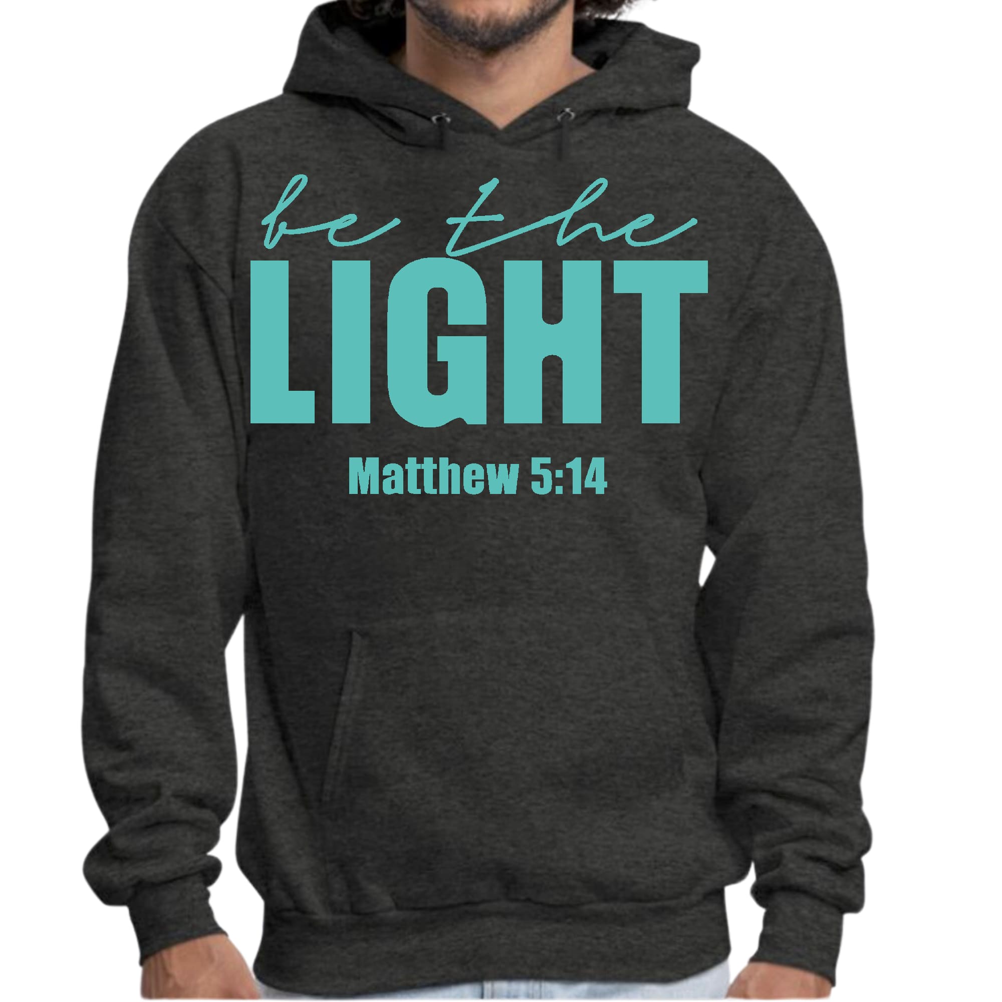 Mens Graphic Hoodie be the Light Print
