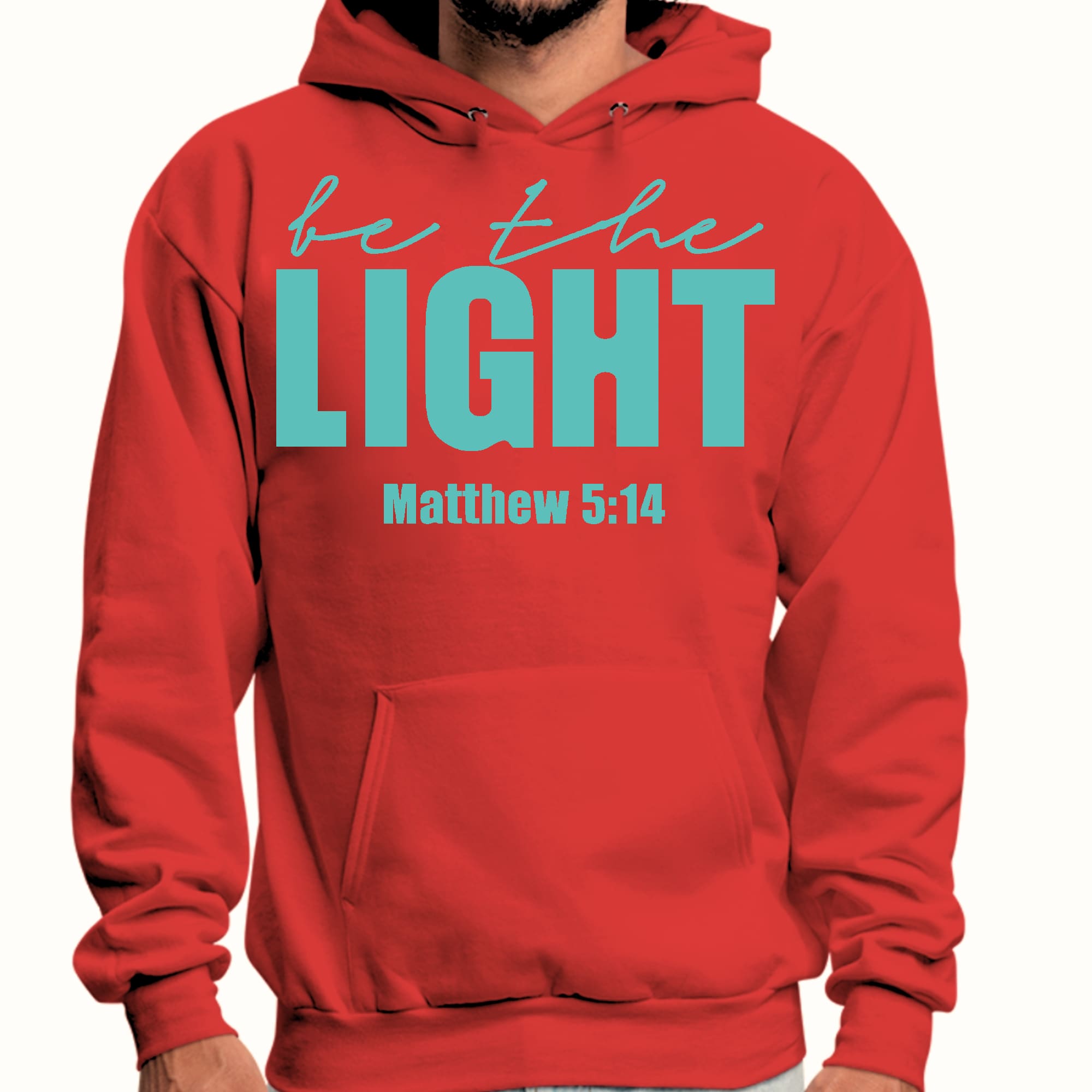 Mens Graphic Hoodie be the Light Print