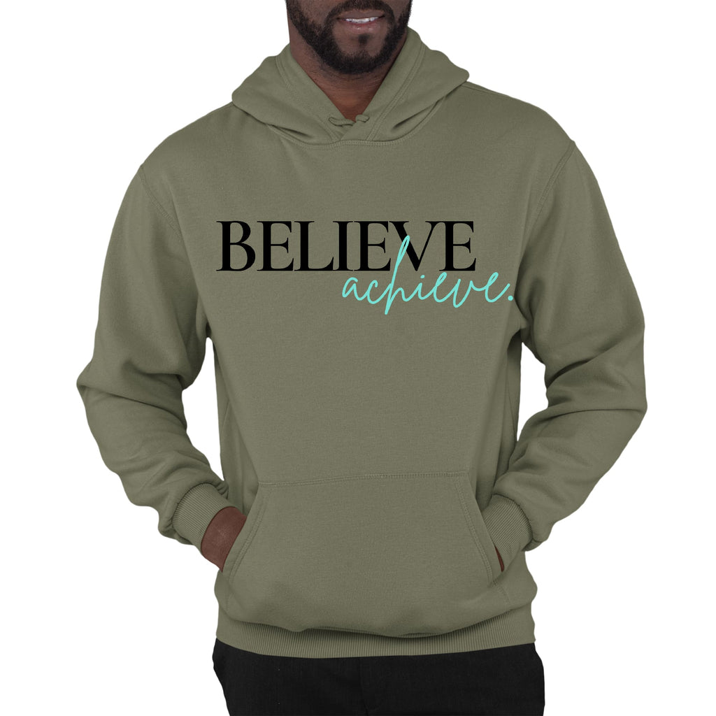 Mens Graphic Hoodie Believe and Achieve