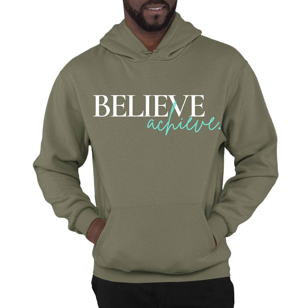 Mens Graphic Hoodie Believe and Achieve