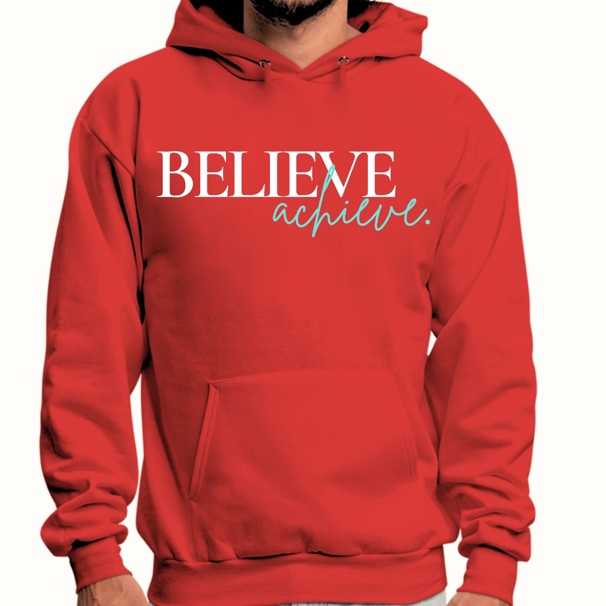 Mens Graphic Hoodie Believe and Achieve