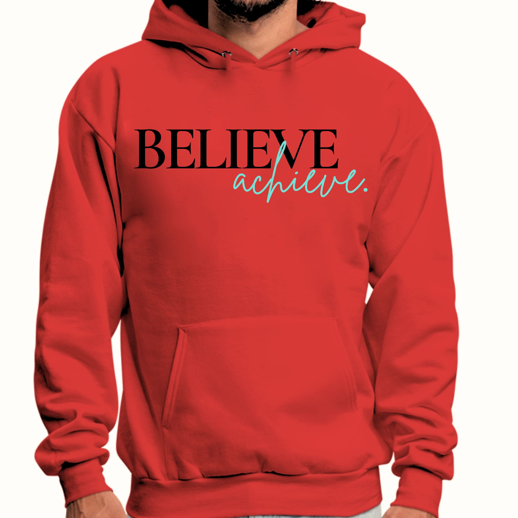 Mens Graphic Hoodie Believe and Achieve