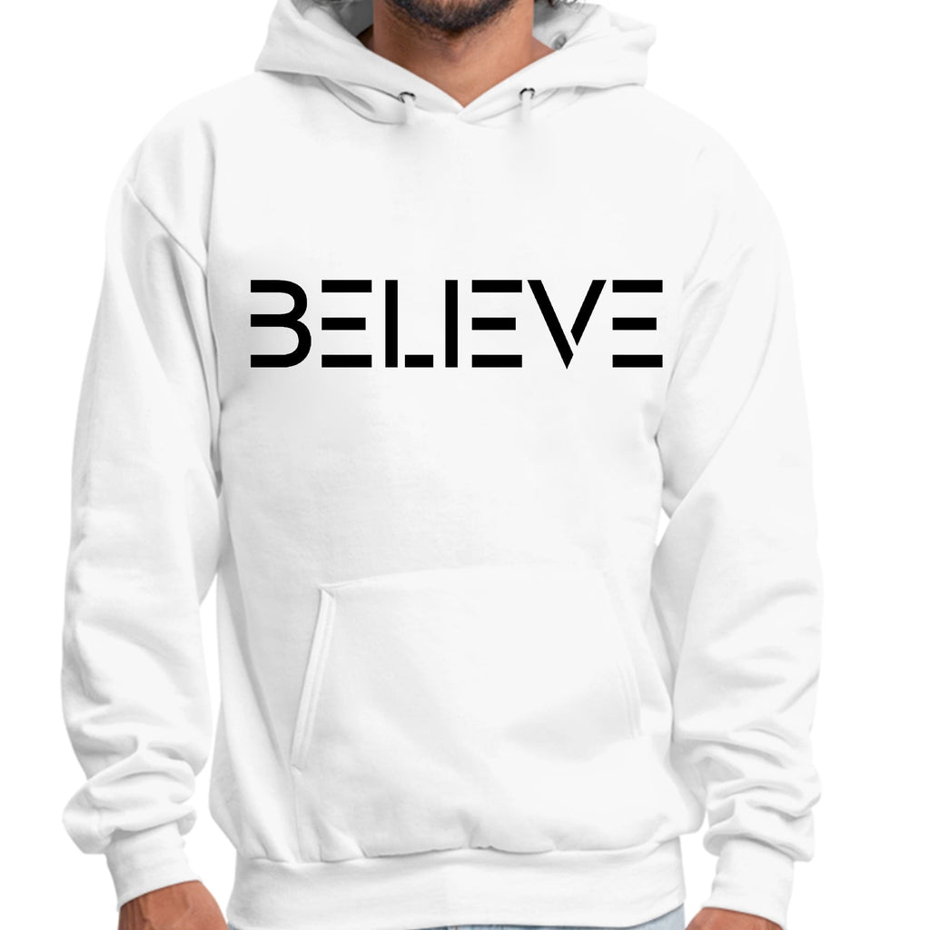 Mens Graphic Hoodie Believe Black Print