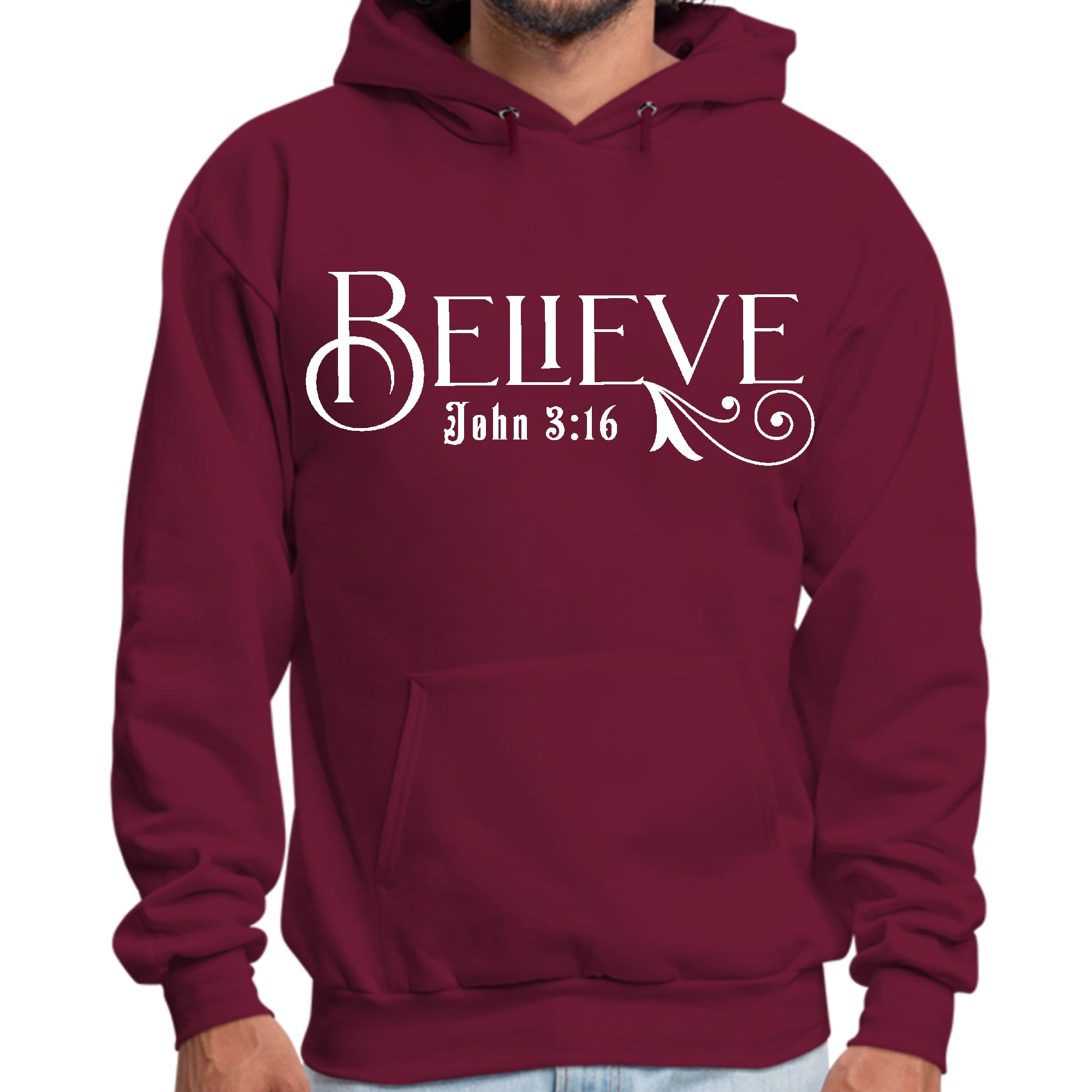 Mens Graphic Hoodie Believe John 3:16