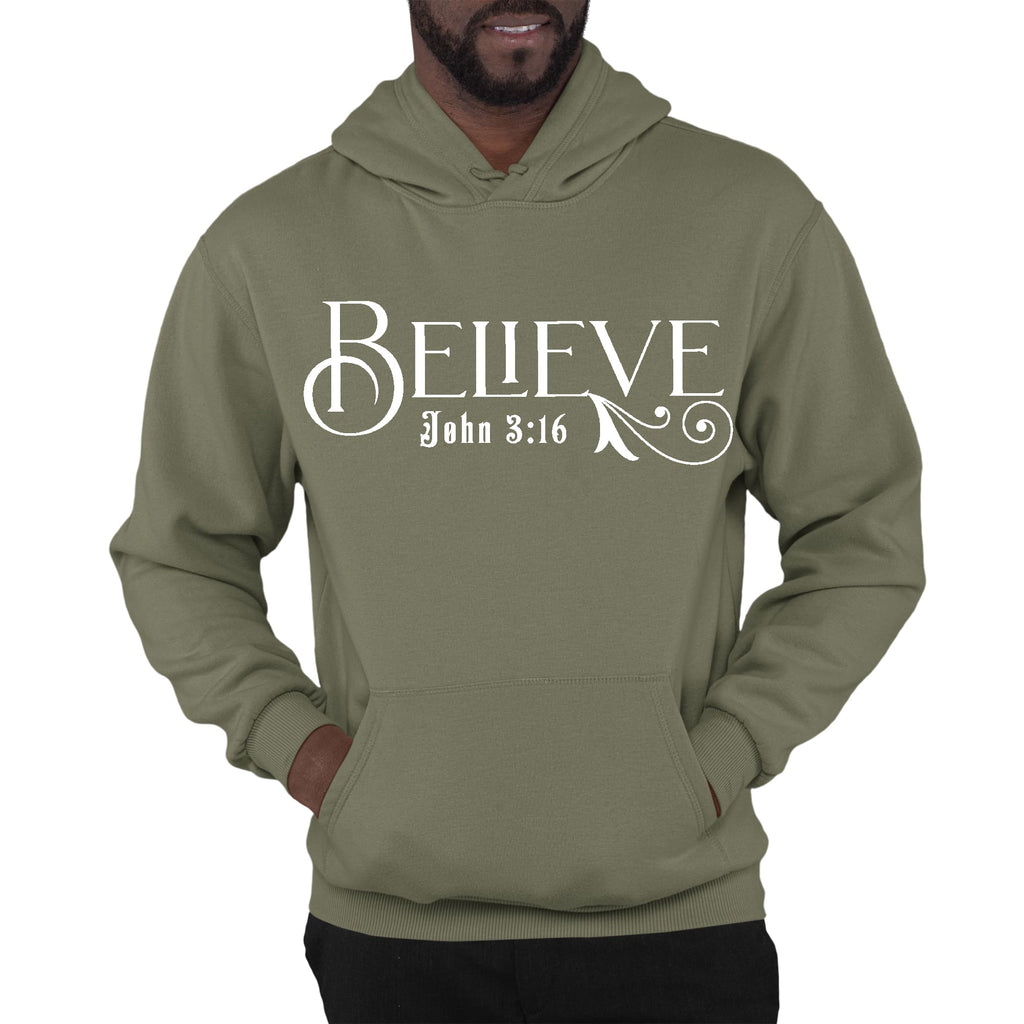 Mens Graphic Hoodie Believe John 3:16
