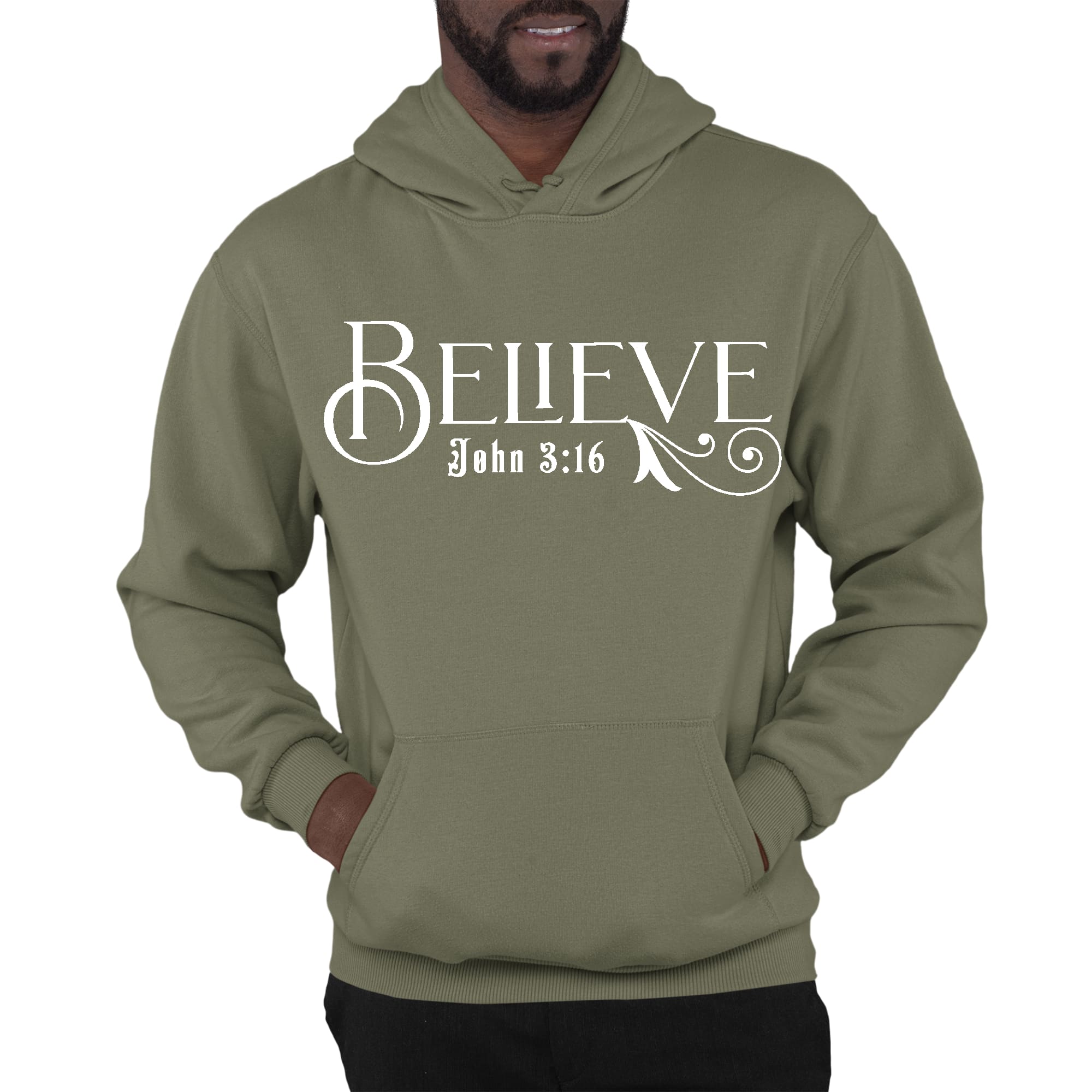 Mens Graphic Hoodie Believe John 3:16
