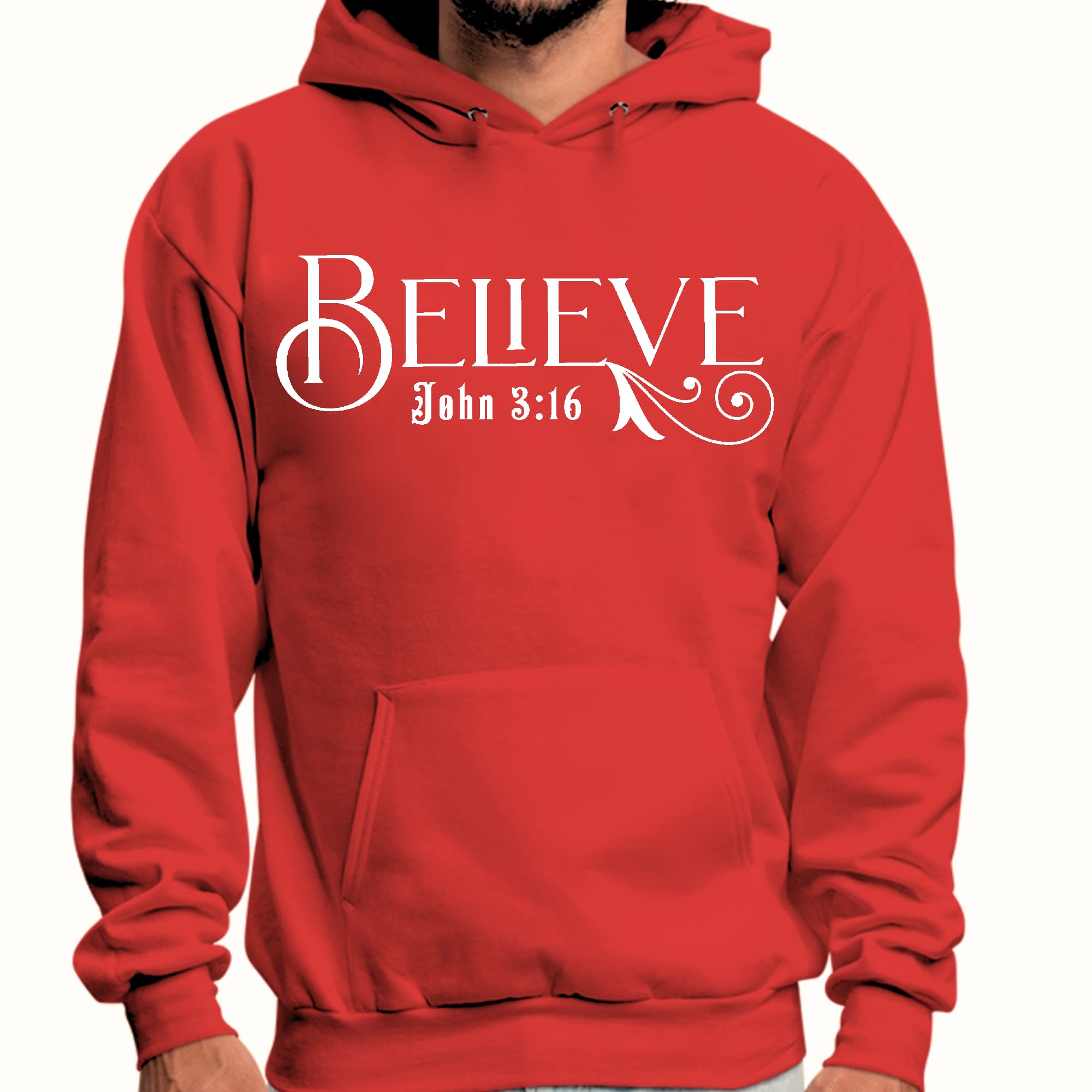 Mens Graphic Hoodie Believe John 3:16