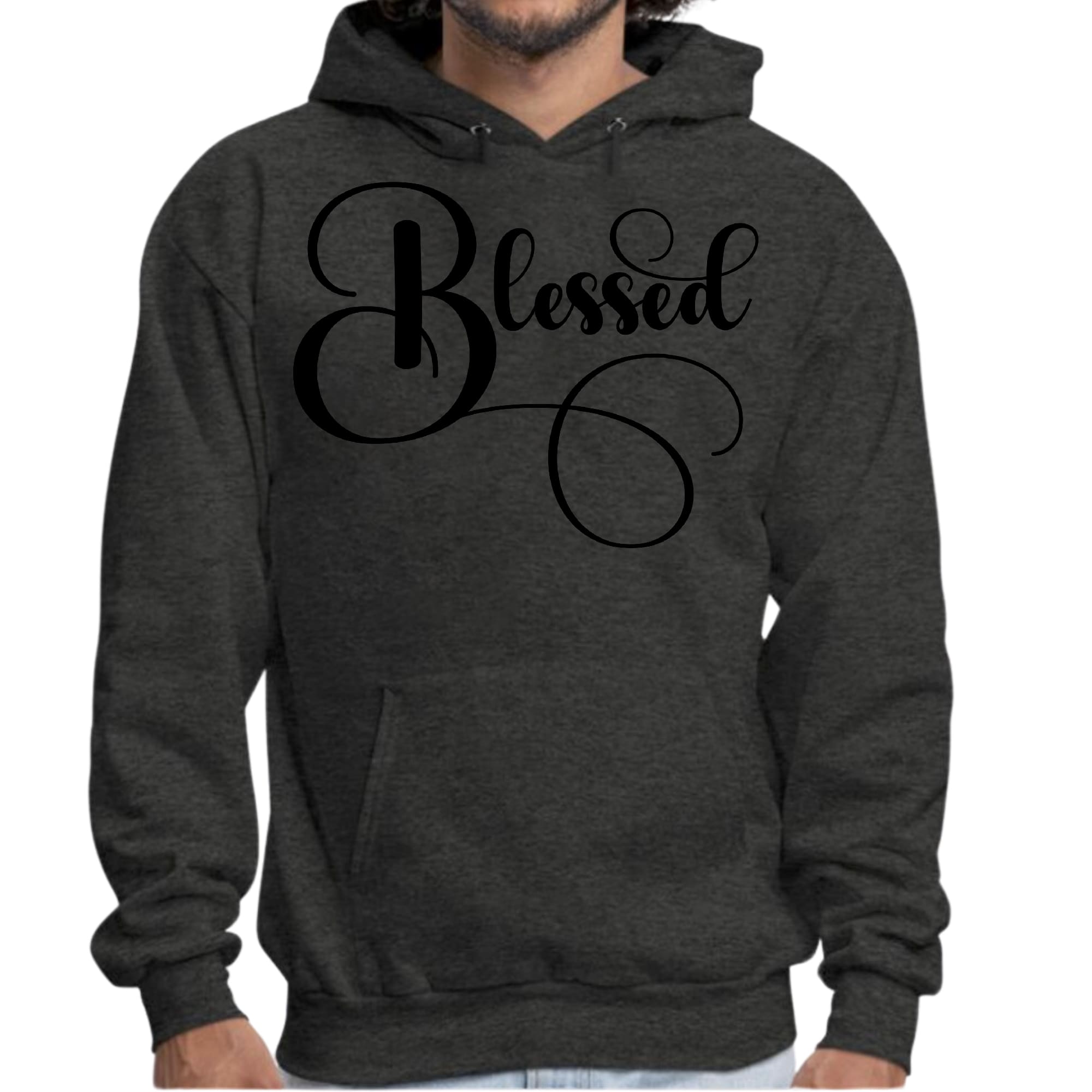 Mens Graphic Hoodie Blessed Black Graphic Illustration