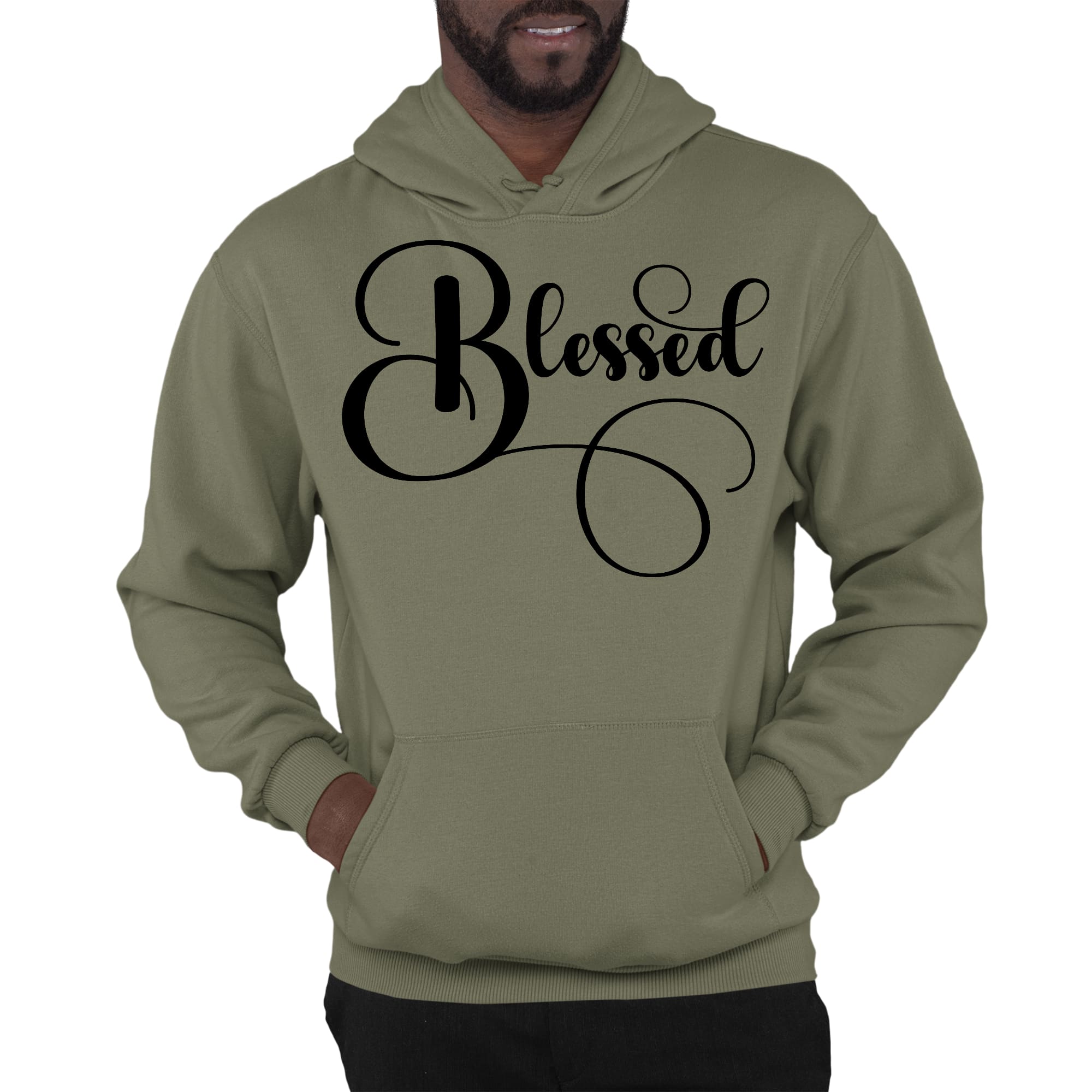 Mens Graphic Hoodie Blessed Black Graphic Illustration