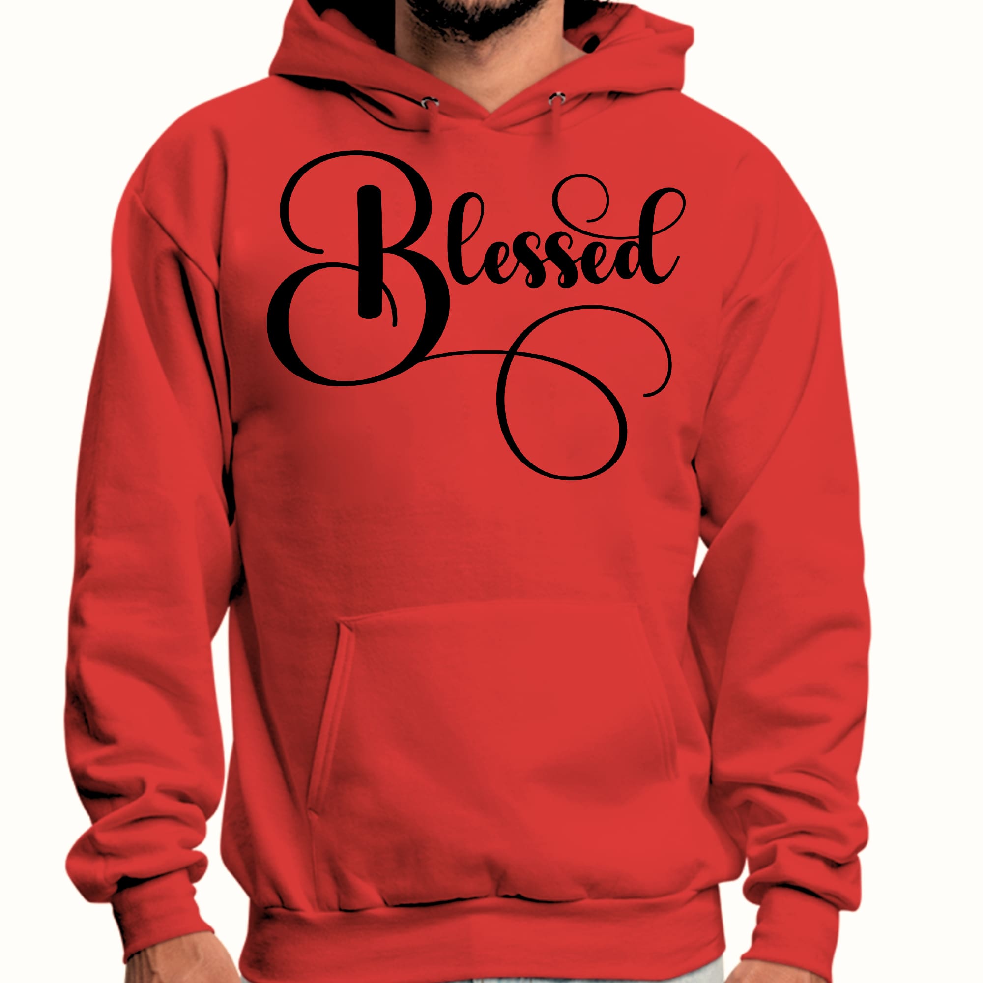 Mens Graphic Hoodie Blessed Black Graphic Illustration