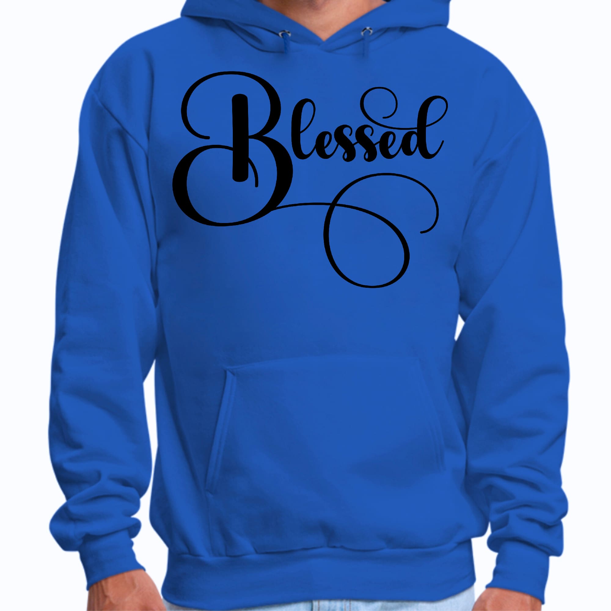 Mens Graphic Hoodie Blessed Black Graphic Illustration