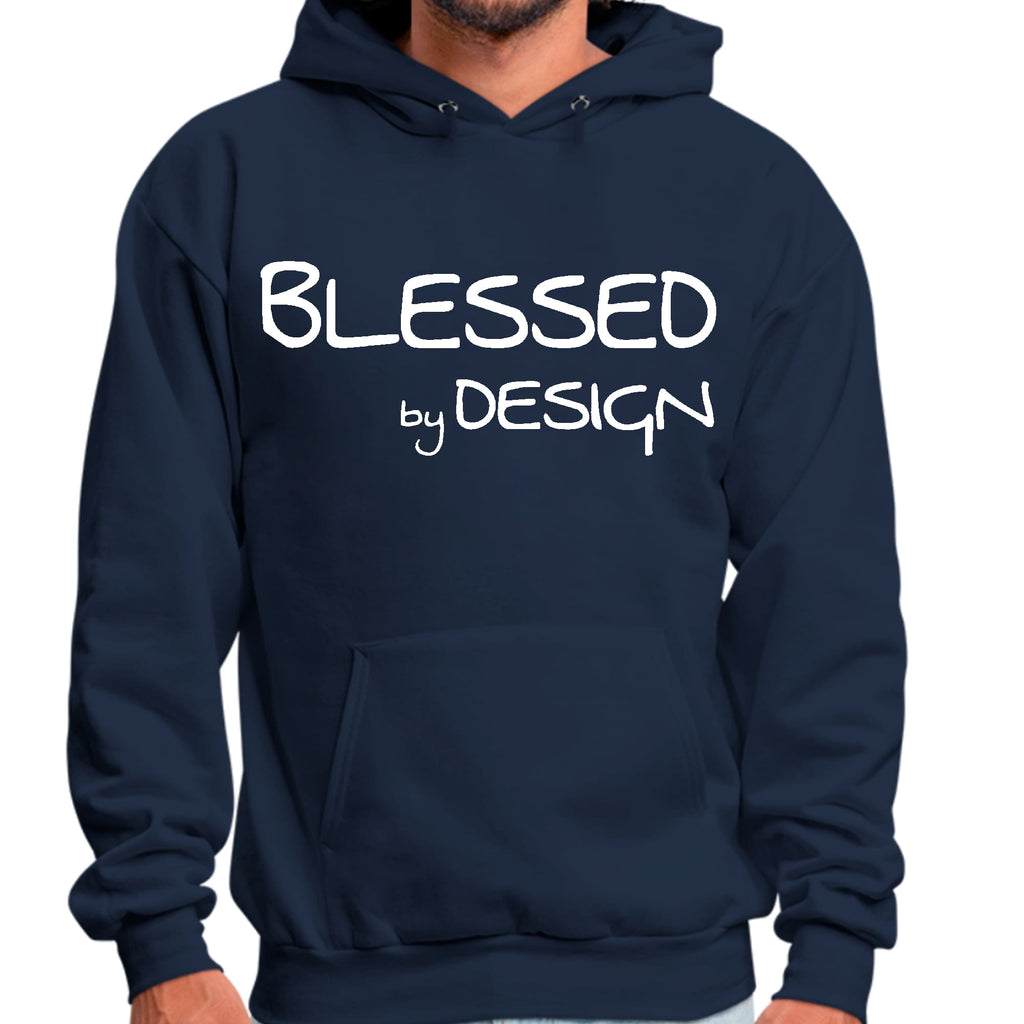 Mens Graphic Hoodie Blessed by Design - Inspirational Affirmation
