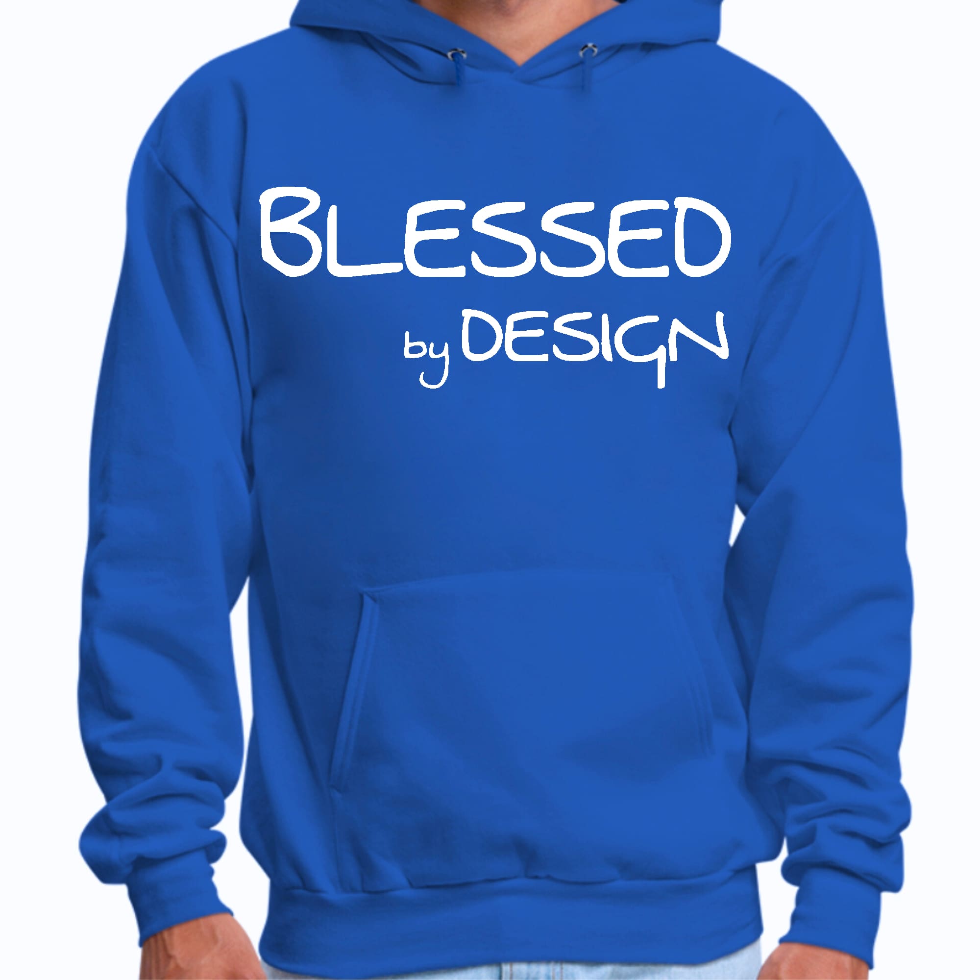 Mens Graphic Hoodie Blessed by Design - Inspirational Affirmation