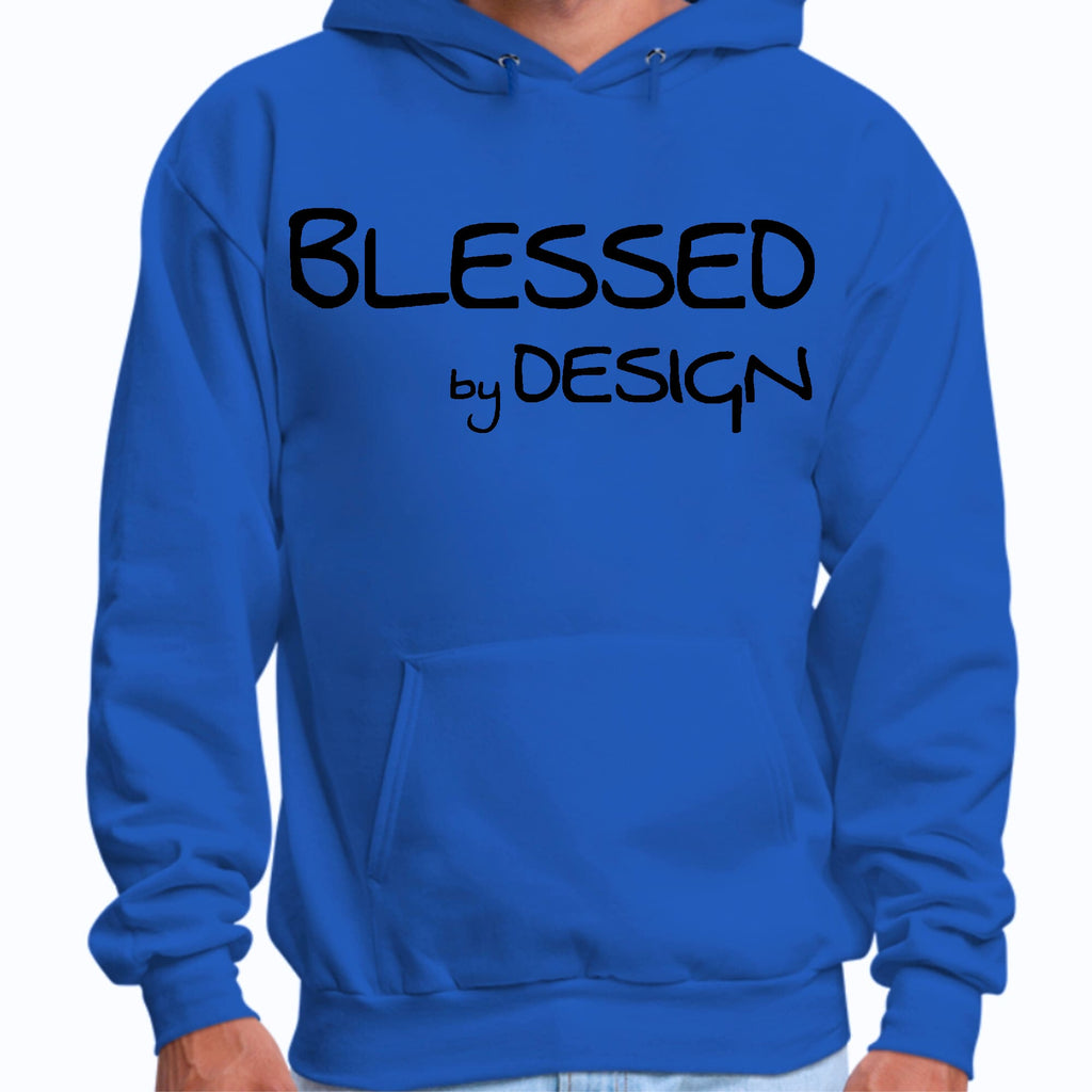 Mens Graphic Hoodie Blessed by Design - Inspirational Affirmation -