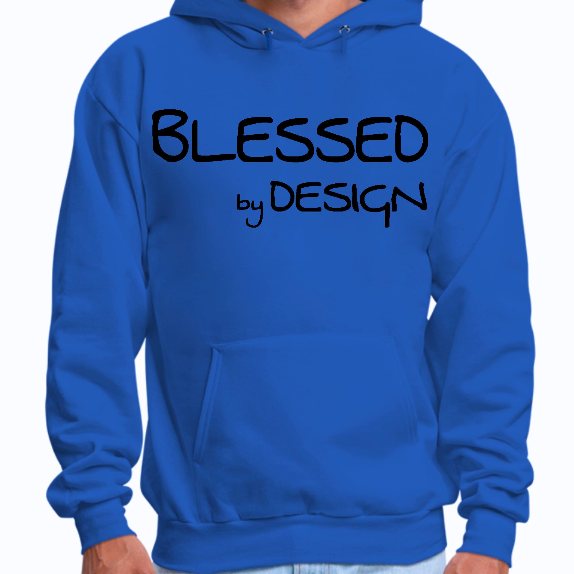 Mens Graphic Hoodie Blessed by Design - Inspirational Affirmation -
