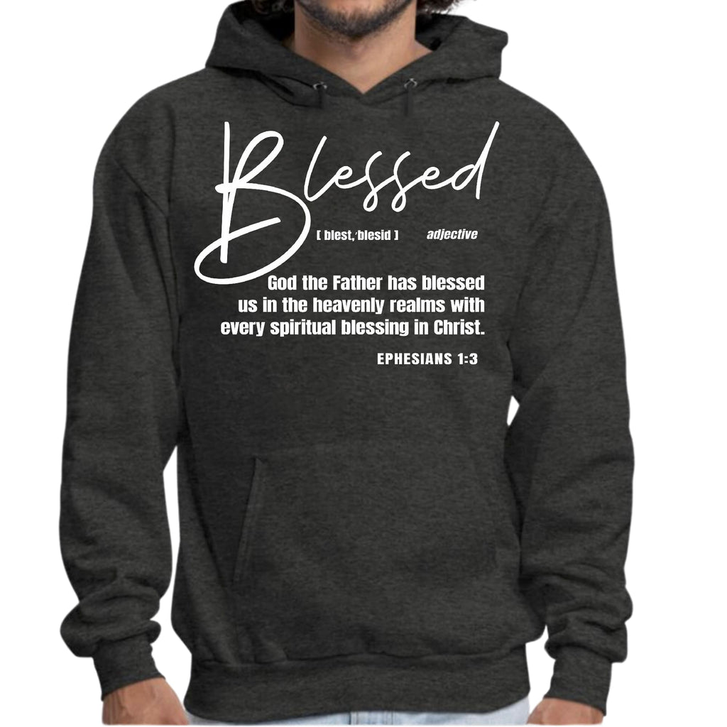 Mens Graphic Hoodie Blessed in Christ