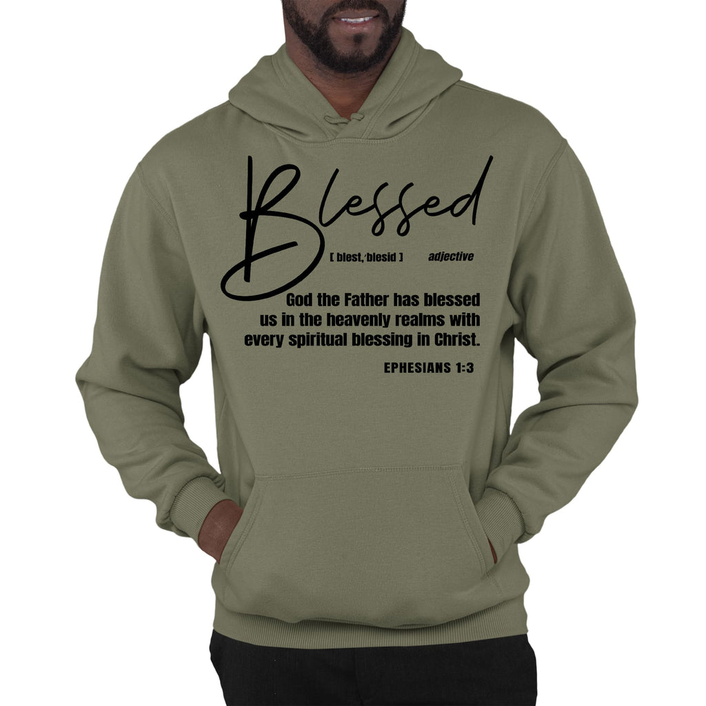 Mens Graphic Hoodie Blessed in Christ