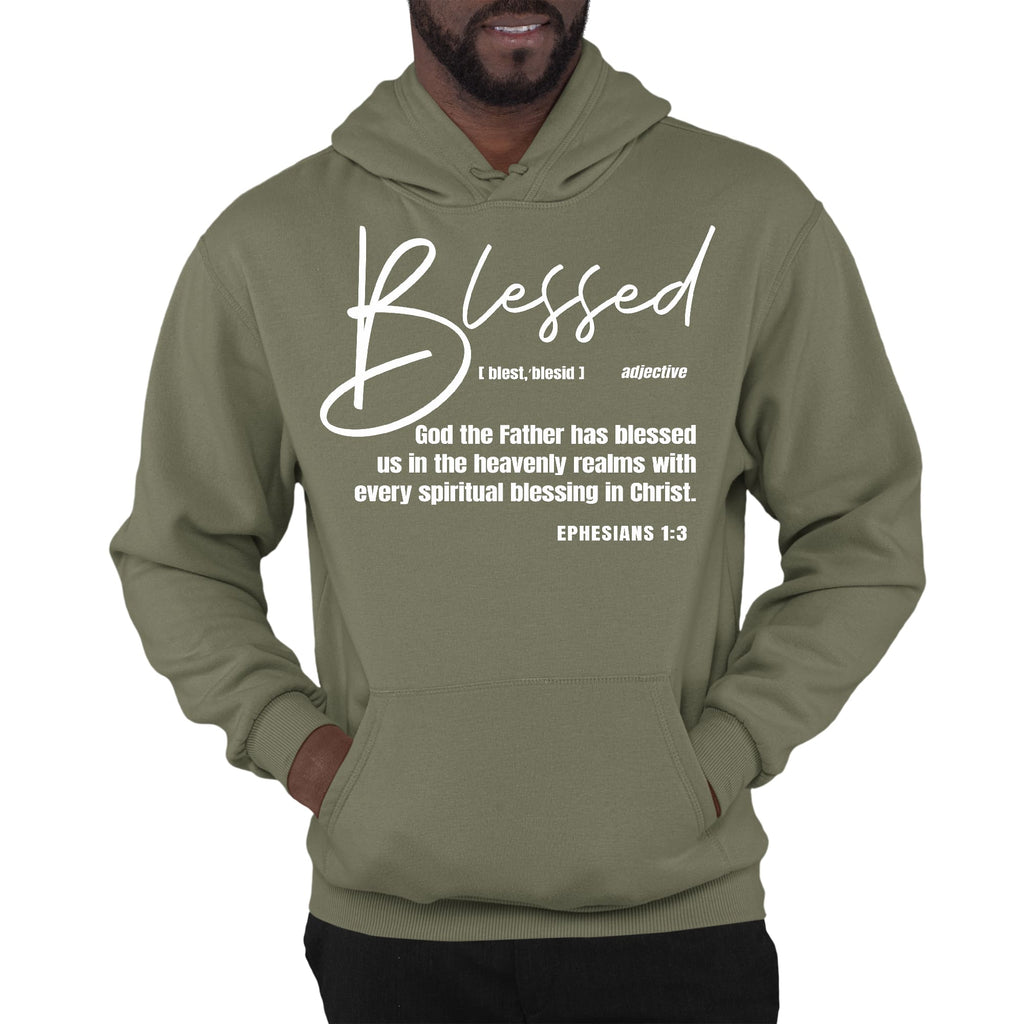 Mens Graphic Hoodie Blessed in Christ